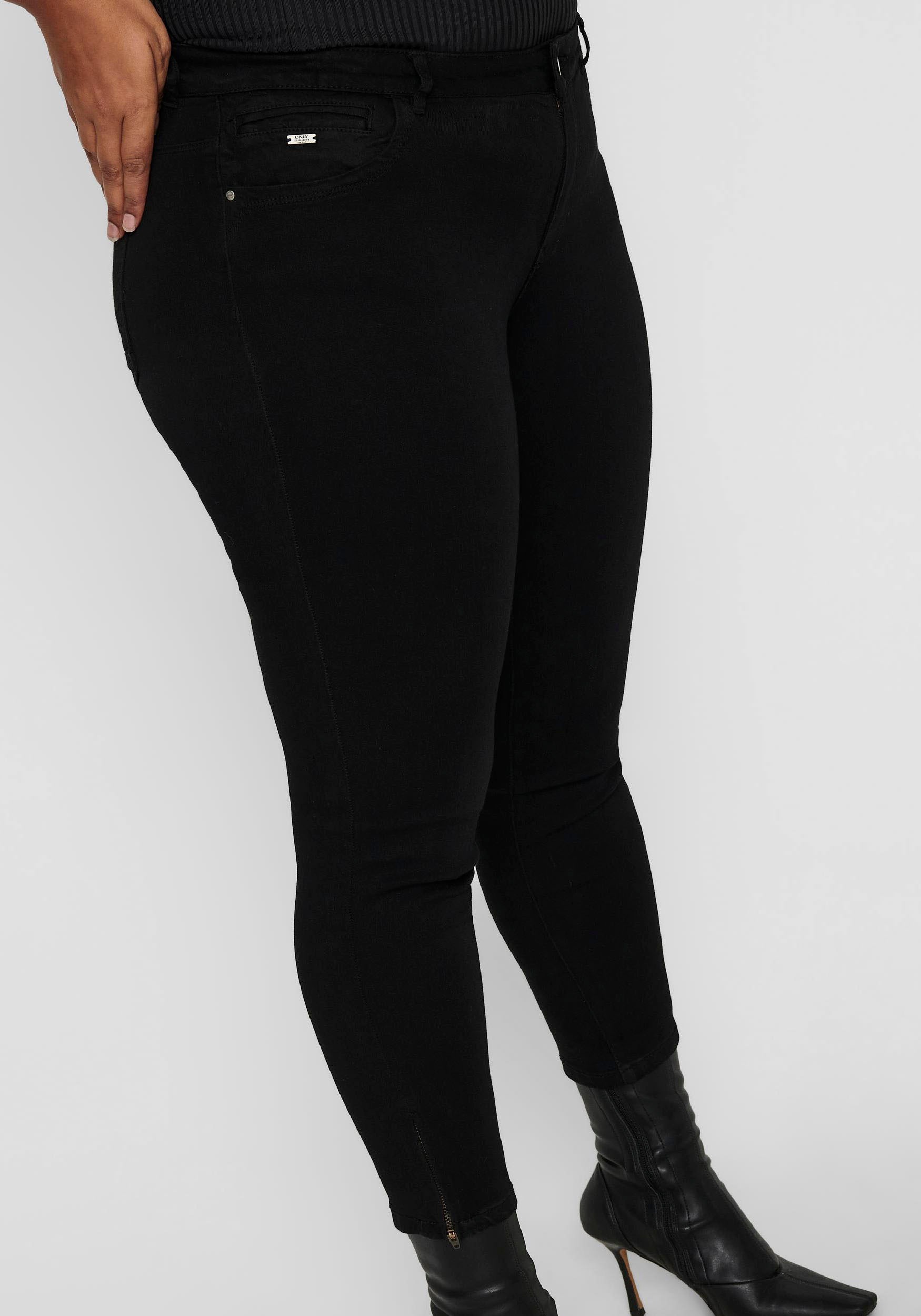 Thumbnail - ONLY CARMAKOMA Skinny-fit-Jeans "CARKARLA REG SK ANKLE ZIP JNS", mit Reißverschluss am Beinabschluss