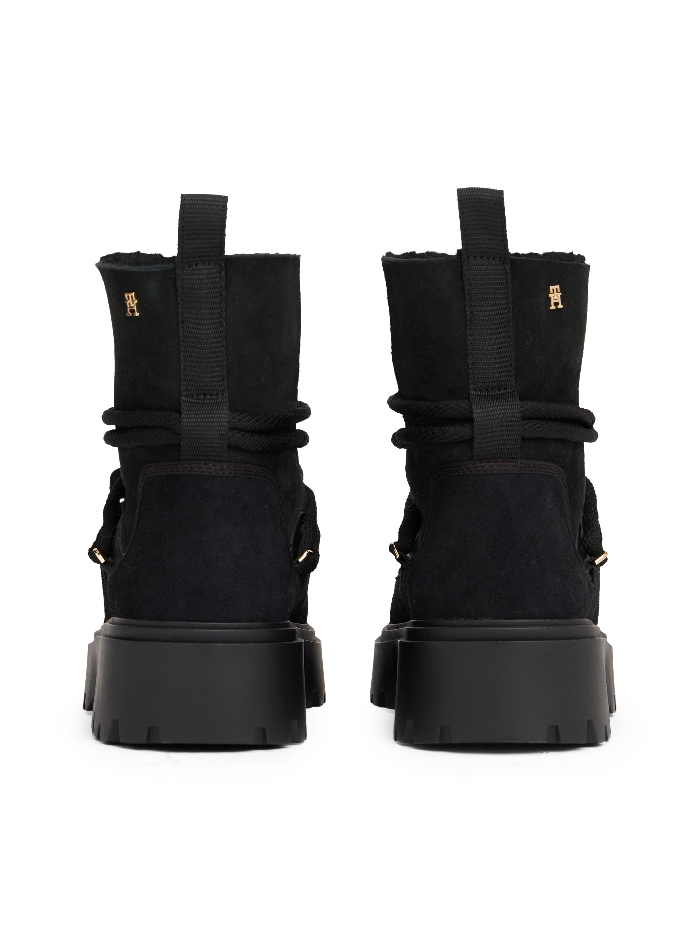 Thumbnail - Tommy Hilfiger Winterboots "REAL SHEARLING LACEUP SNOWBOOT", Blockabsatz, Plateau, Schnürboots mit aufgesetzter Schnürun...