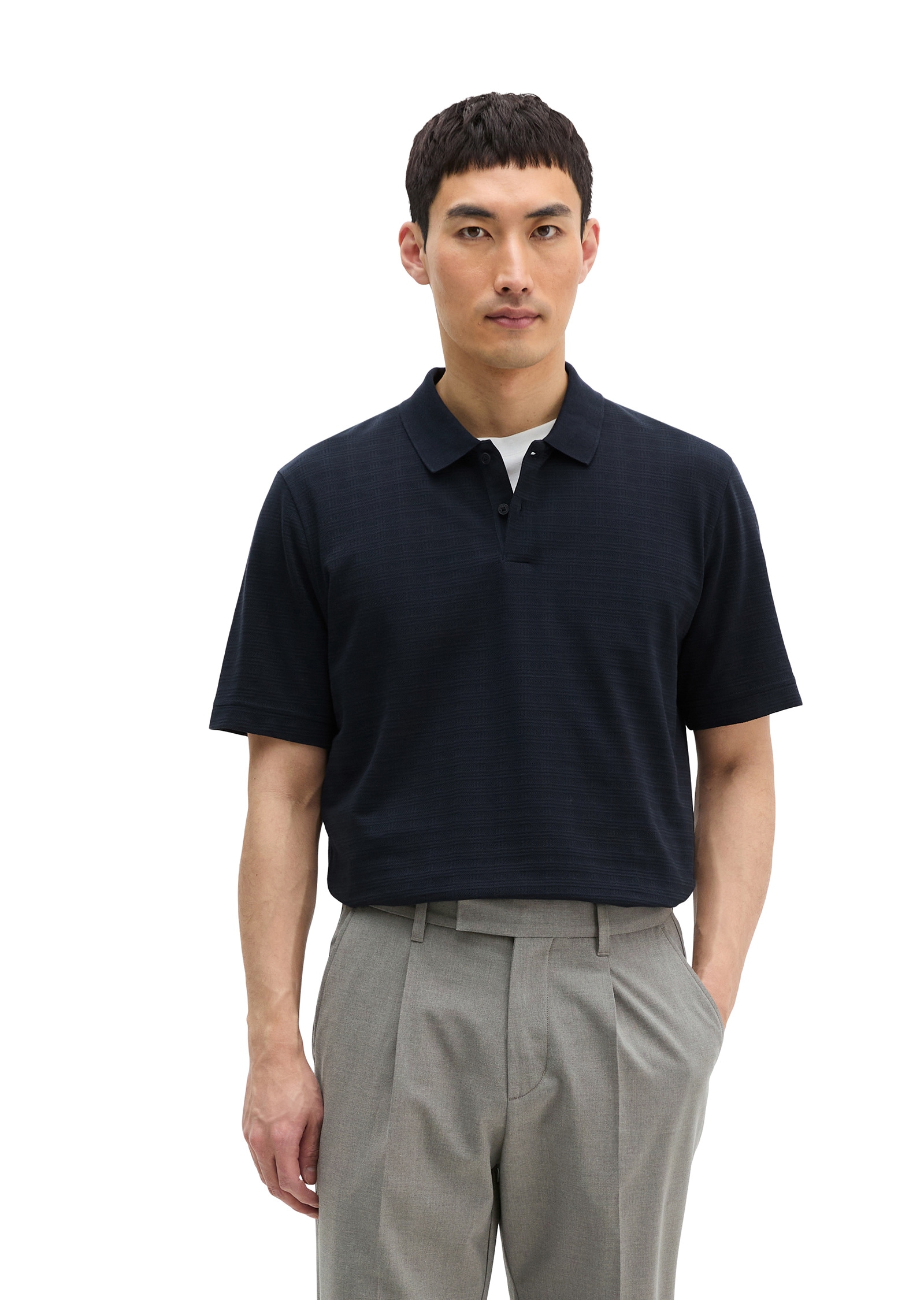 Marc OPolo Poloshirt "im strukturierten Karo-Jacquard"