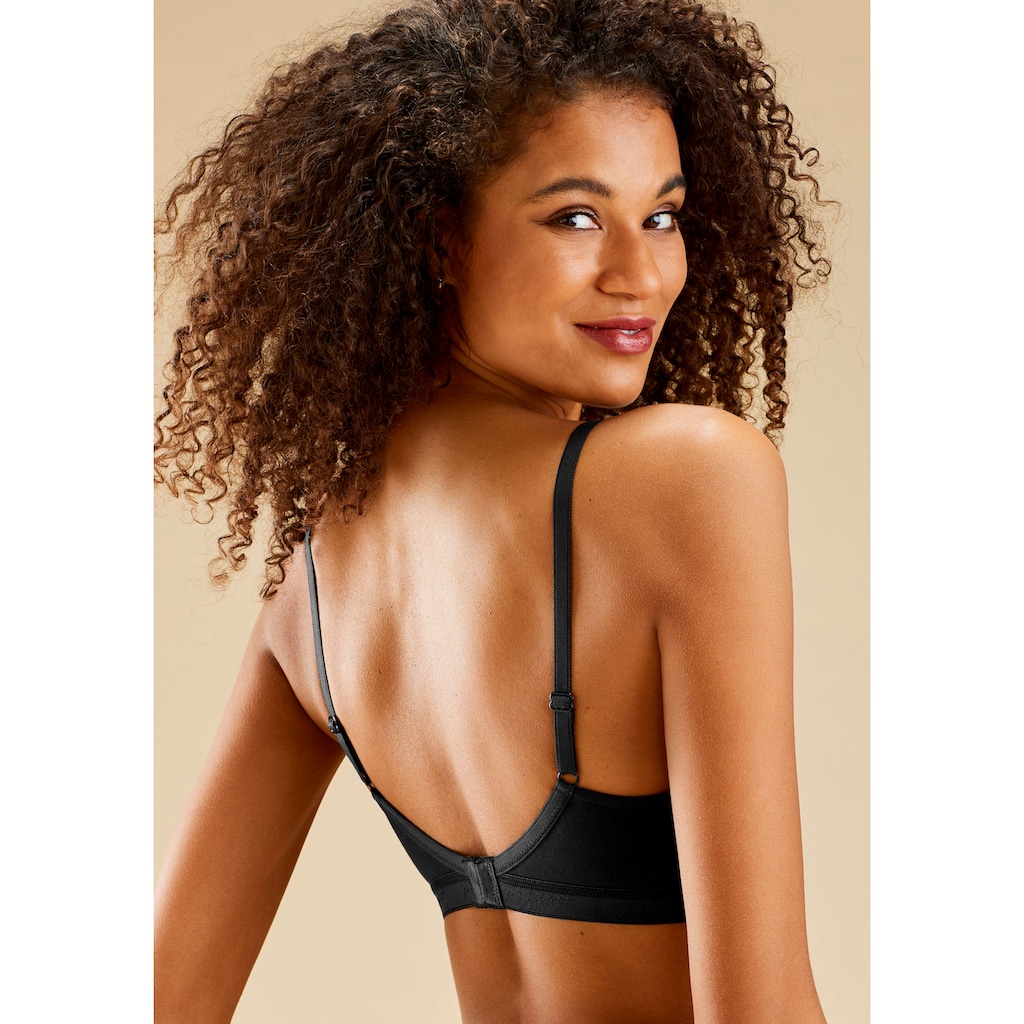 petite fleur Bralette-BH, (Packung, 3 Stück), ohne Bügel im Triangel-Schnitt aus schöner Baumwolle