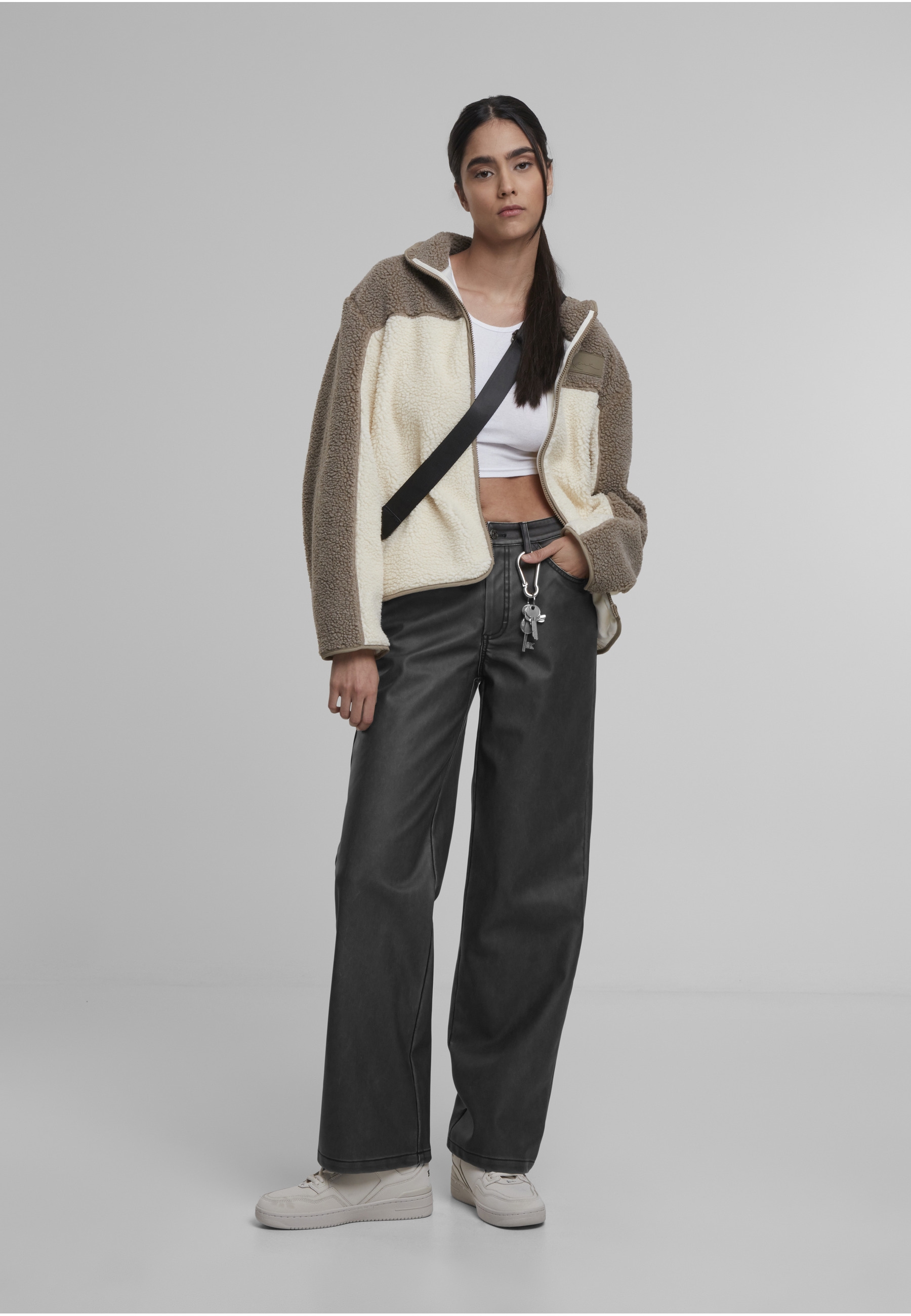 Karl Kani Stoffhose »Karl Kani Signature Pu Wide Leg Pants black«