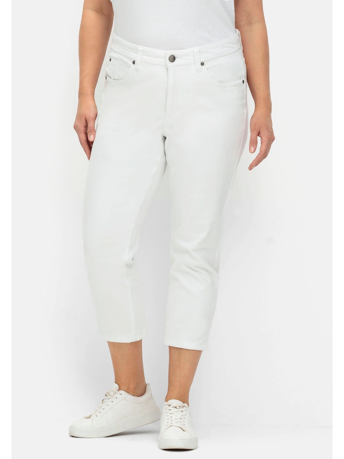 Sheego Stretch-Jeans »Große Größen«, mit Kontrasttape innen am Saum