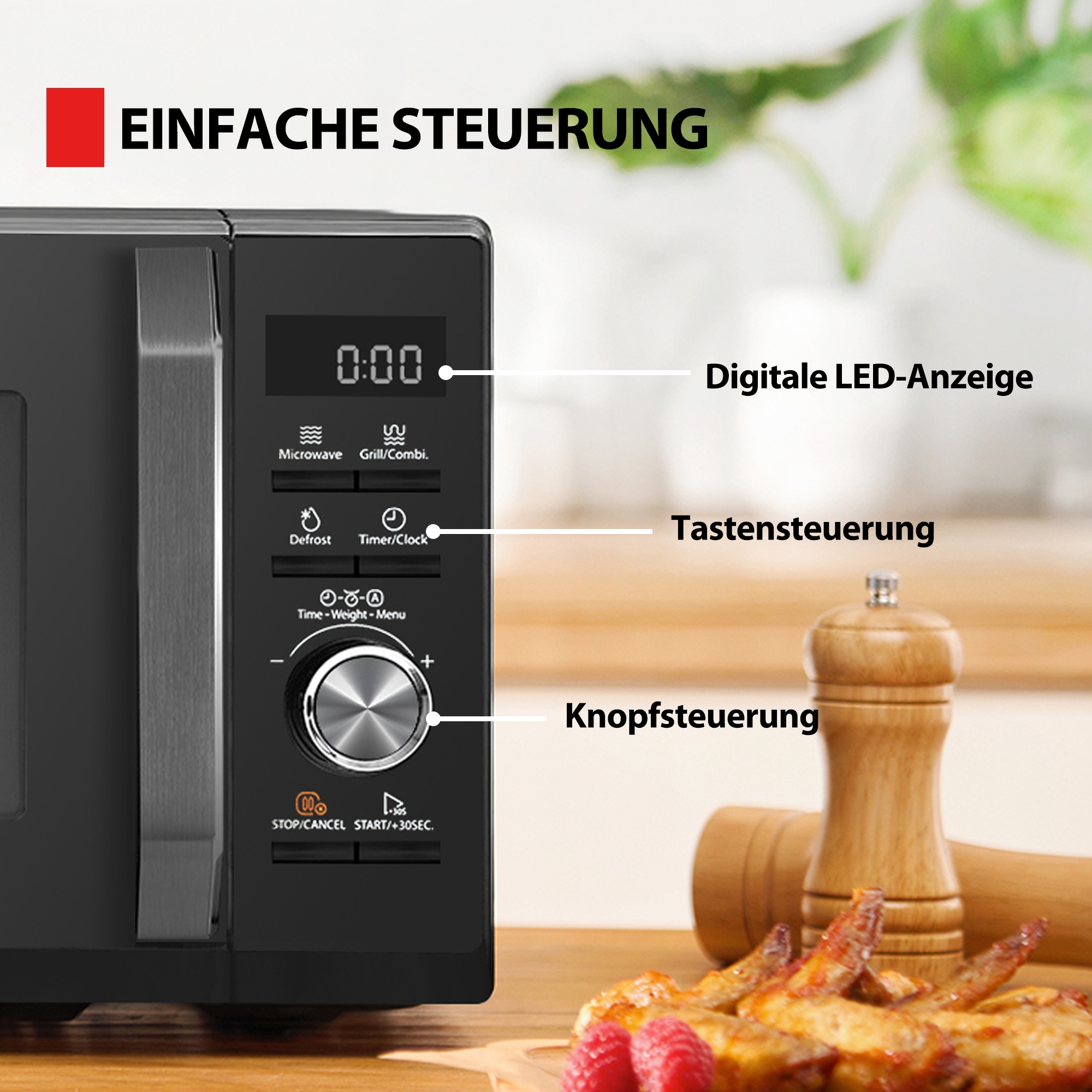 Toshiba Mikrowelle »MW3-AG20PE(BK)«, Mikrowelle-Grill, mit Grill