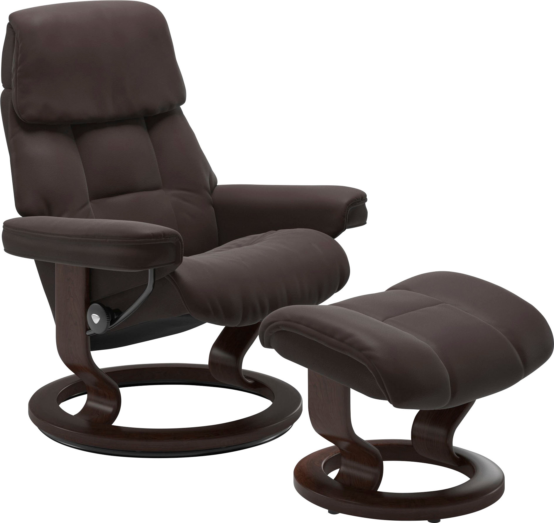 Stressless Relaxsessel "Ruby" Set, mit Classic Base, Größe L, Gestell Eiche, Wenge, Braun & Schwarz