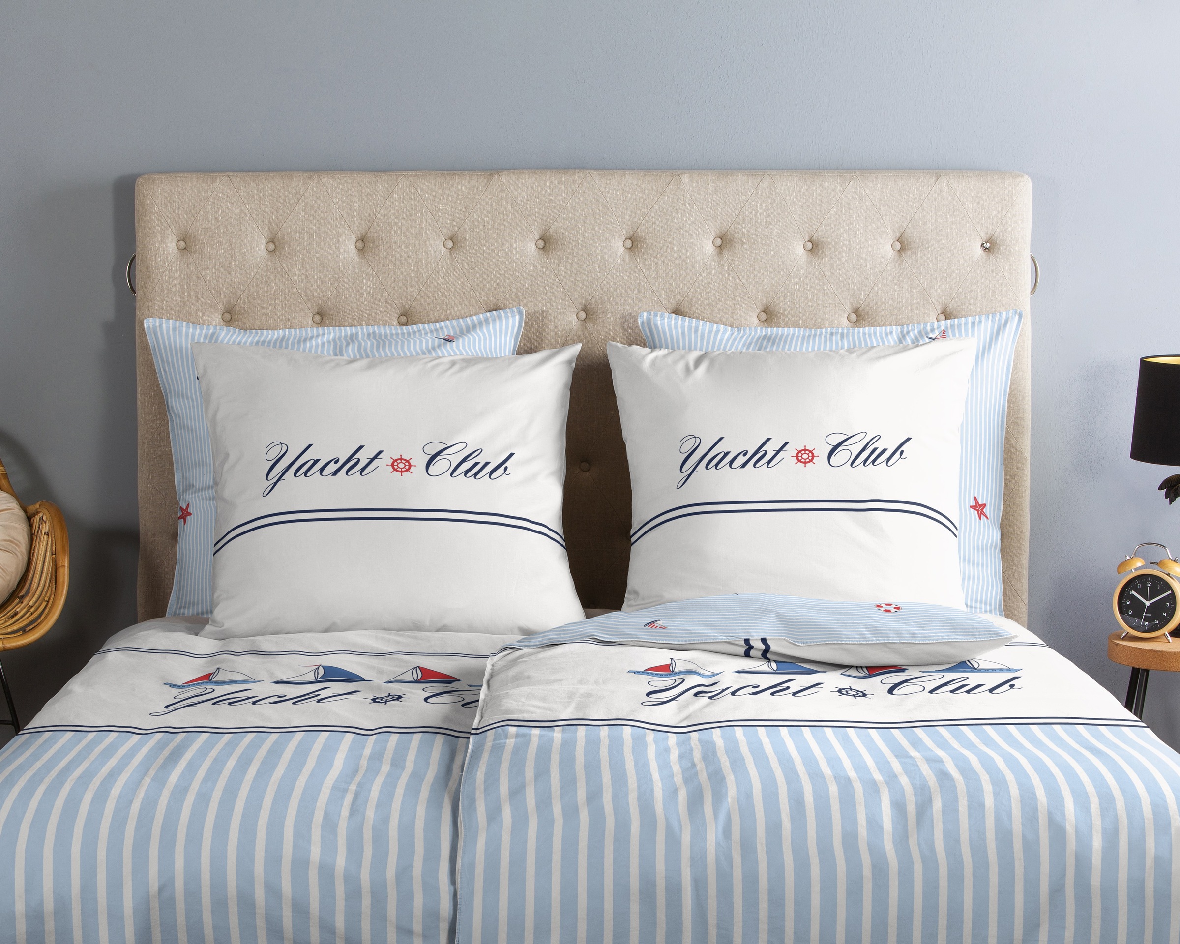 good morning Wendebettwäsche »Yachtclub«, 100% Baumwolle, Renforcé, Reißverschluss, Wendeoptik, Maritim, Boot