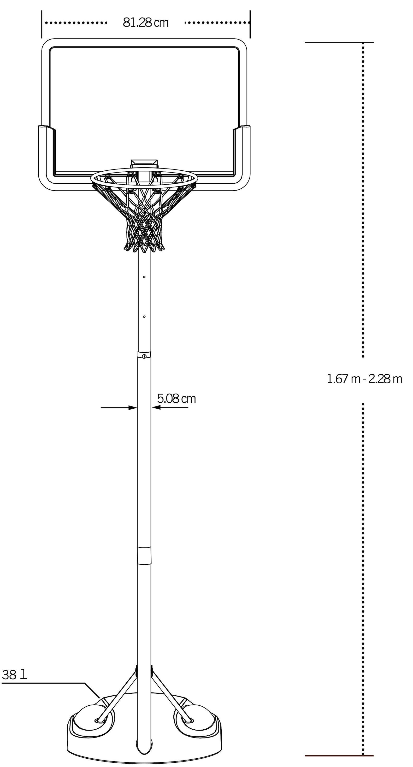 50NRTH Basketballkorb »Lifetime Stahl Basketballkorb | BAUR Hawaii«, Schwarz-Blau