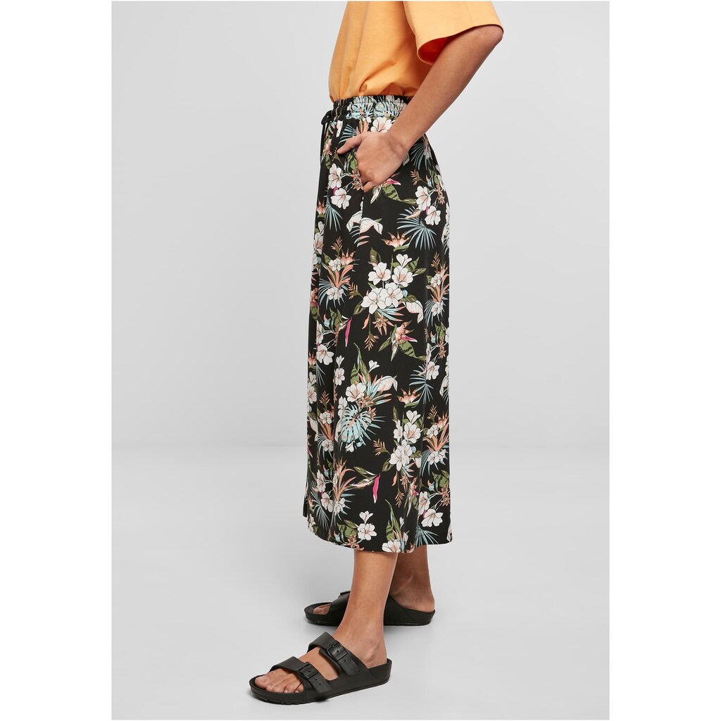 URBAN CLASSICS Jerseyrock »Urban Classics Damen Ladies Viscose Midi Skirt«, (1 tlg.)