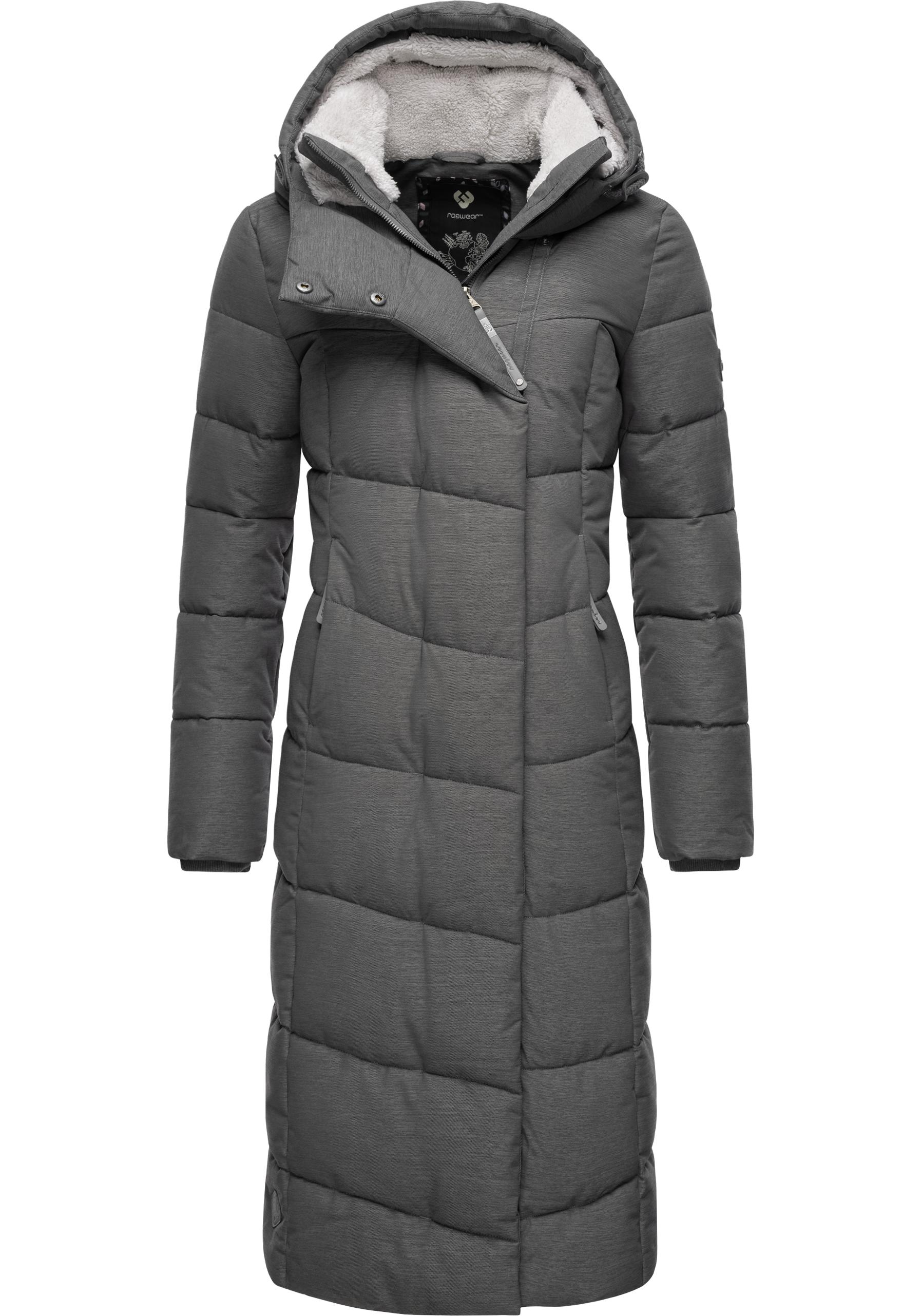 Ragwear Wintermantel "Pavla Long", extralanger Winterparka mit Teddyfutter und Kapuze