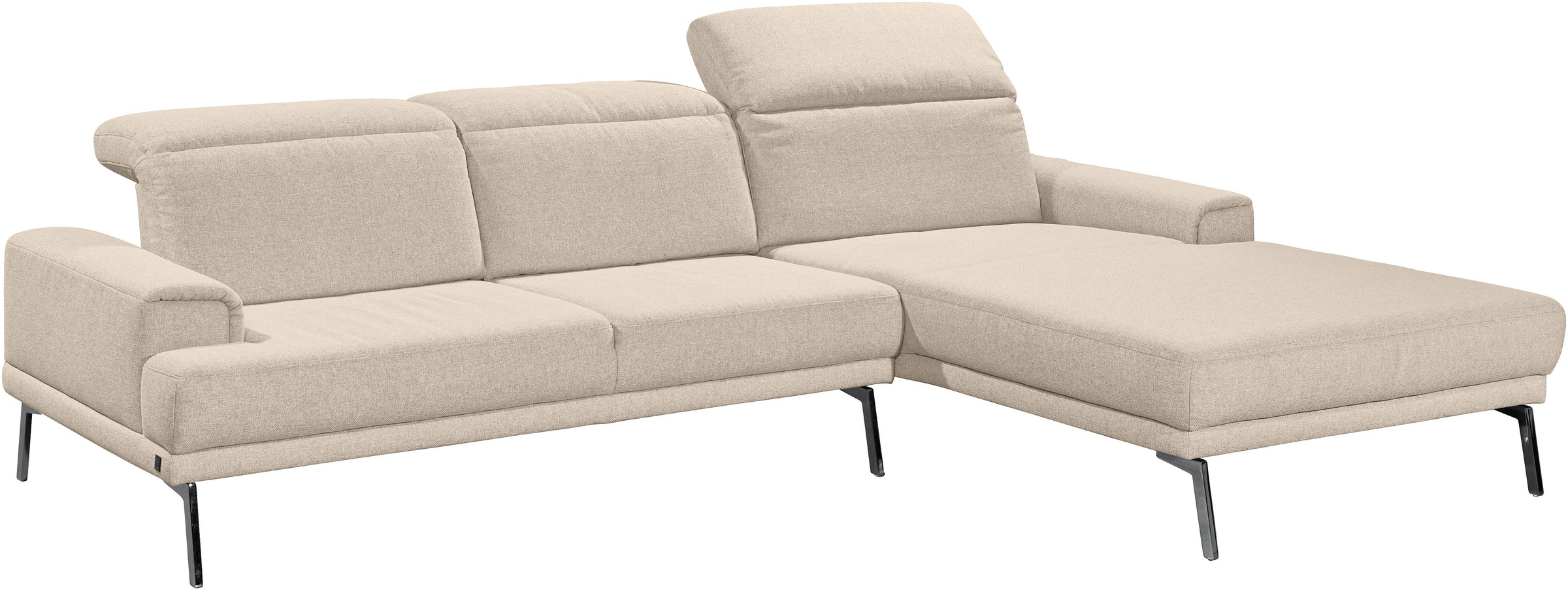 Musterring Ecksofa »MR 4580«, mit Kopf- und Sitztiefenverstellung, Metallfuß chrom, 288 x 193/220cm