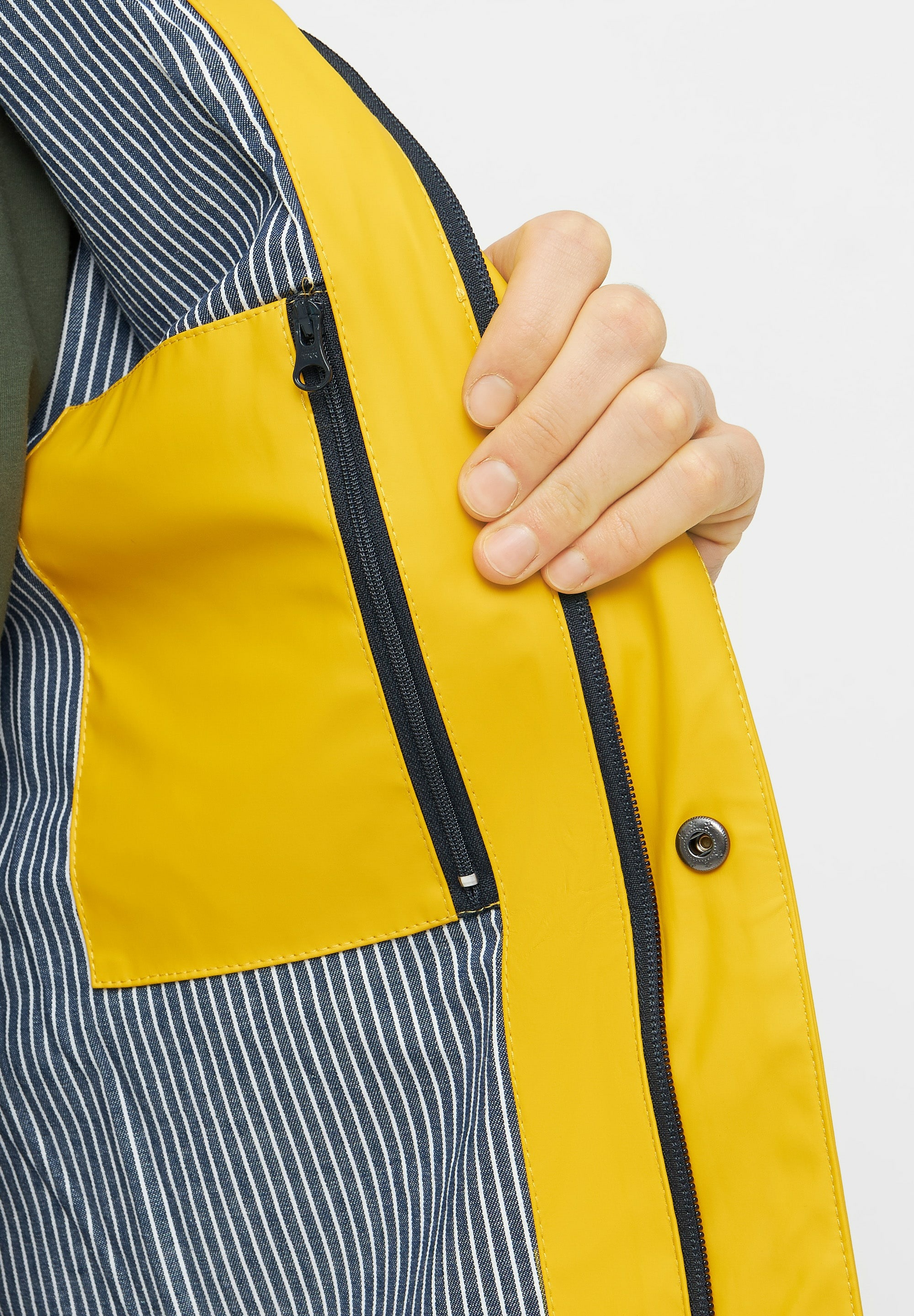 Derbe Regen- und Matschjacke »Passby«, mit Kapuze, Wasserabweisend, winddicht, gestreiftes Innenfutter