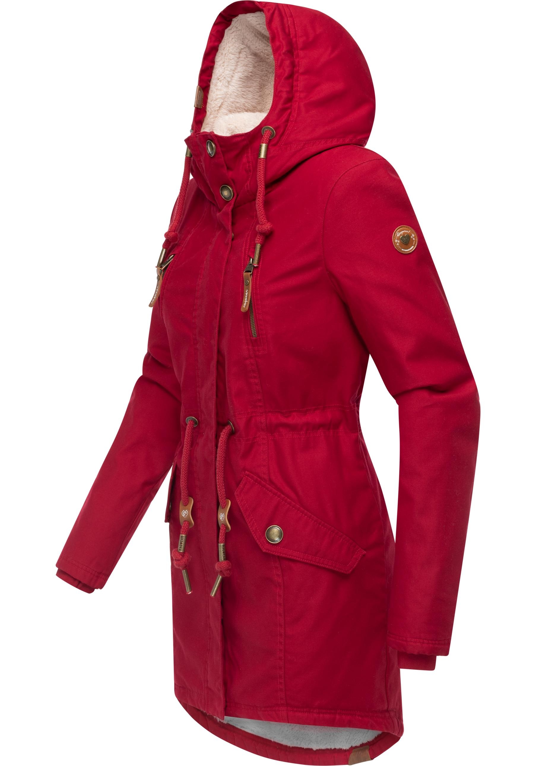 Ragwear Wintermantel "Elsie" stylischer Winterparka mit Kapuze und Teddyfle günstig online kaufen