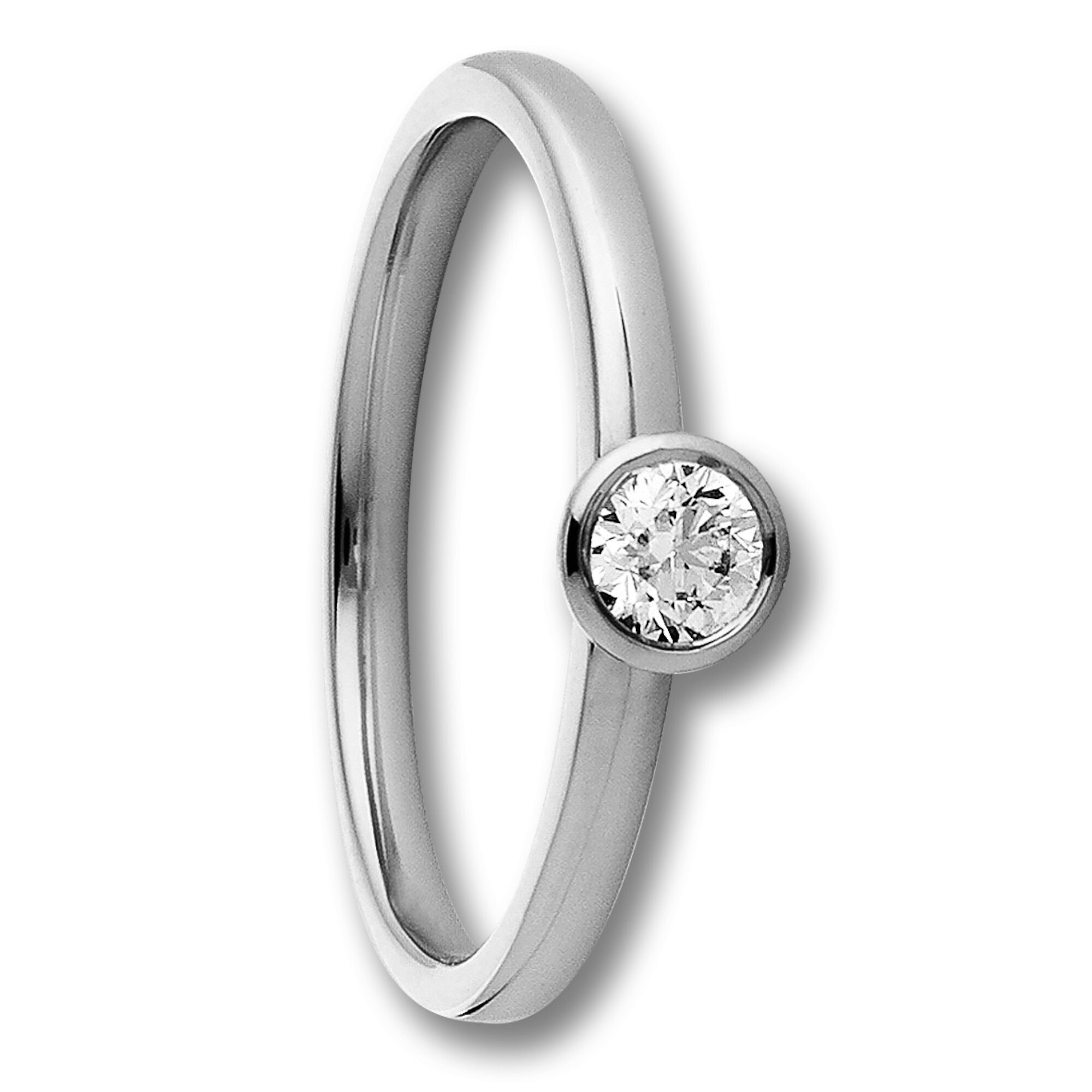 ONE ELEMENT Diamantring »0.25 ct Diamant Brillant Zarge Ring aus 585 Weißgold«, Damen Gold Schmuck Zarge