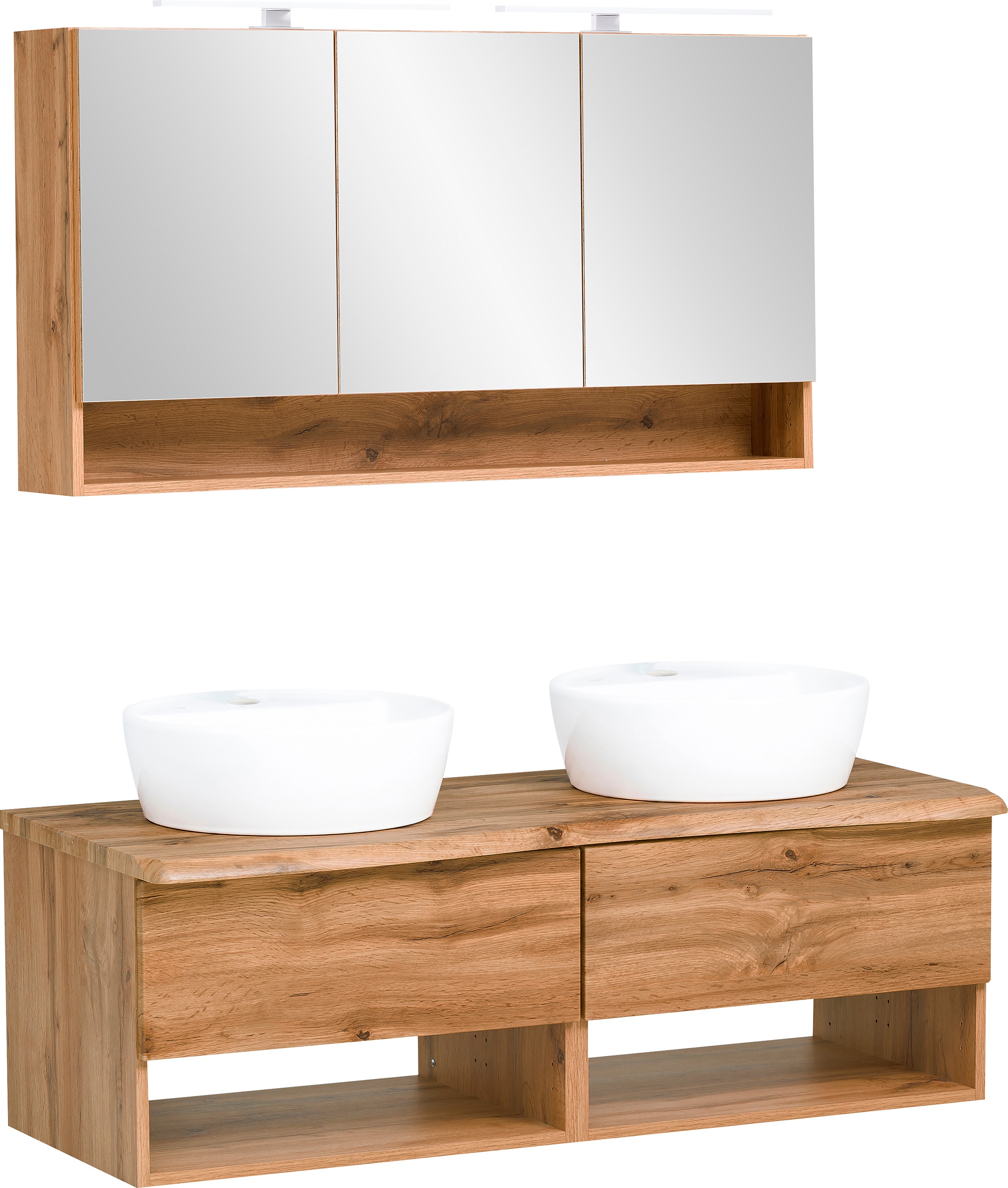 welltime Badmöbel-Set »Stubach« Spiegelschrank und Waschtisch, 2 Stk. tlg.