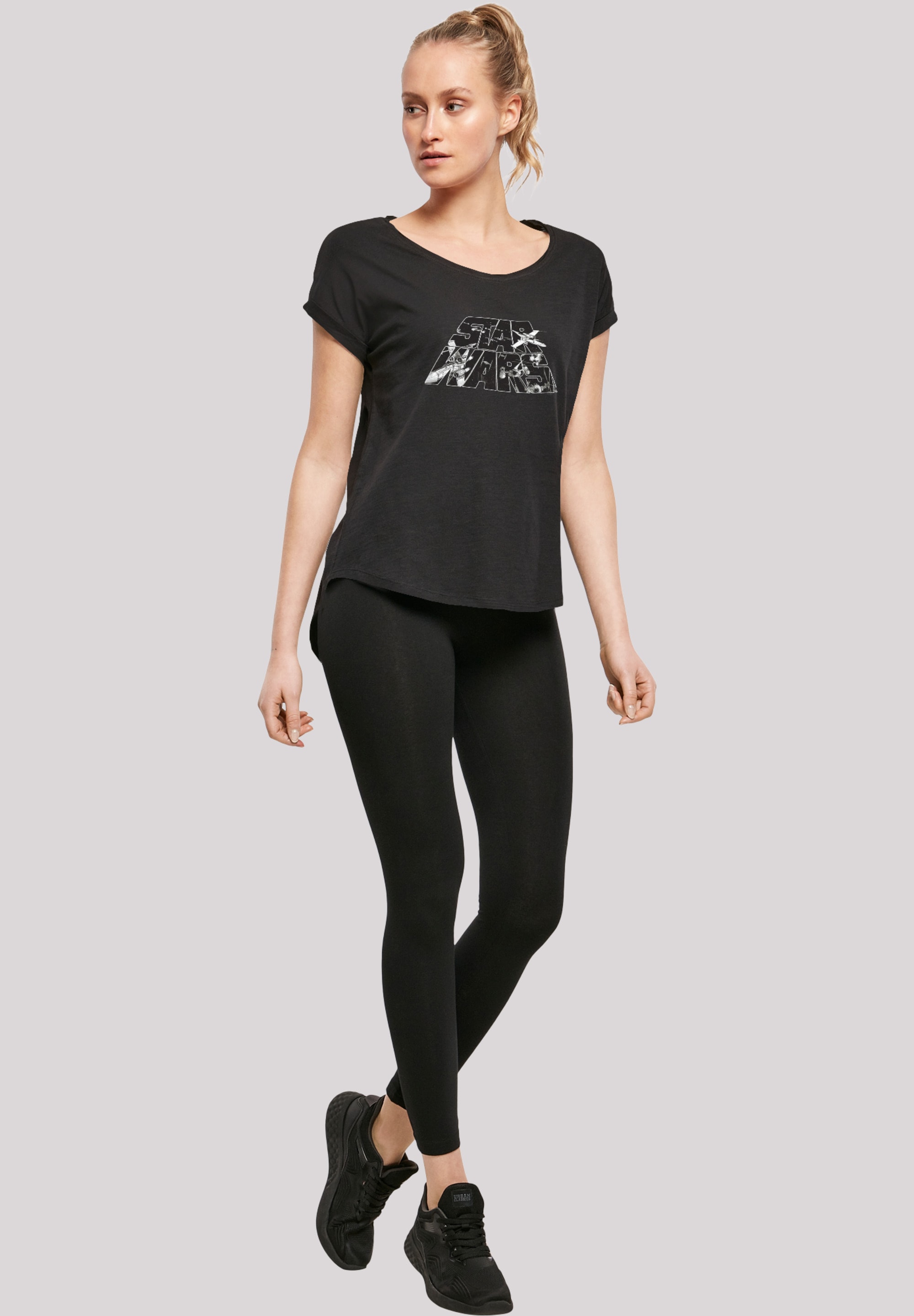 F4NT4STIC Kurzarmshirt | »Damen with Space Ladies Star BAUR Wars (1 online Long Logo tlg.) Tee«, Slub Sketch kaufen