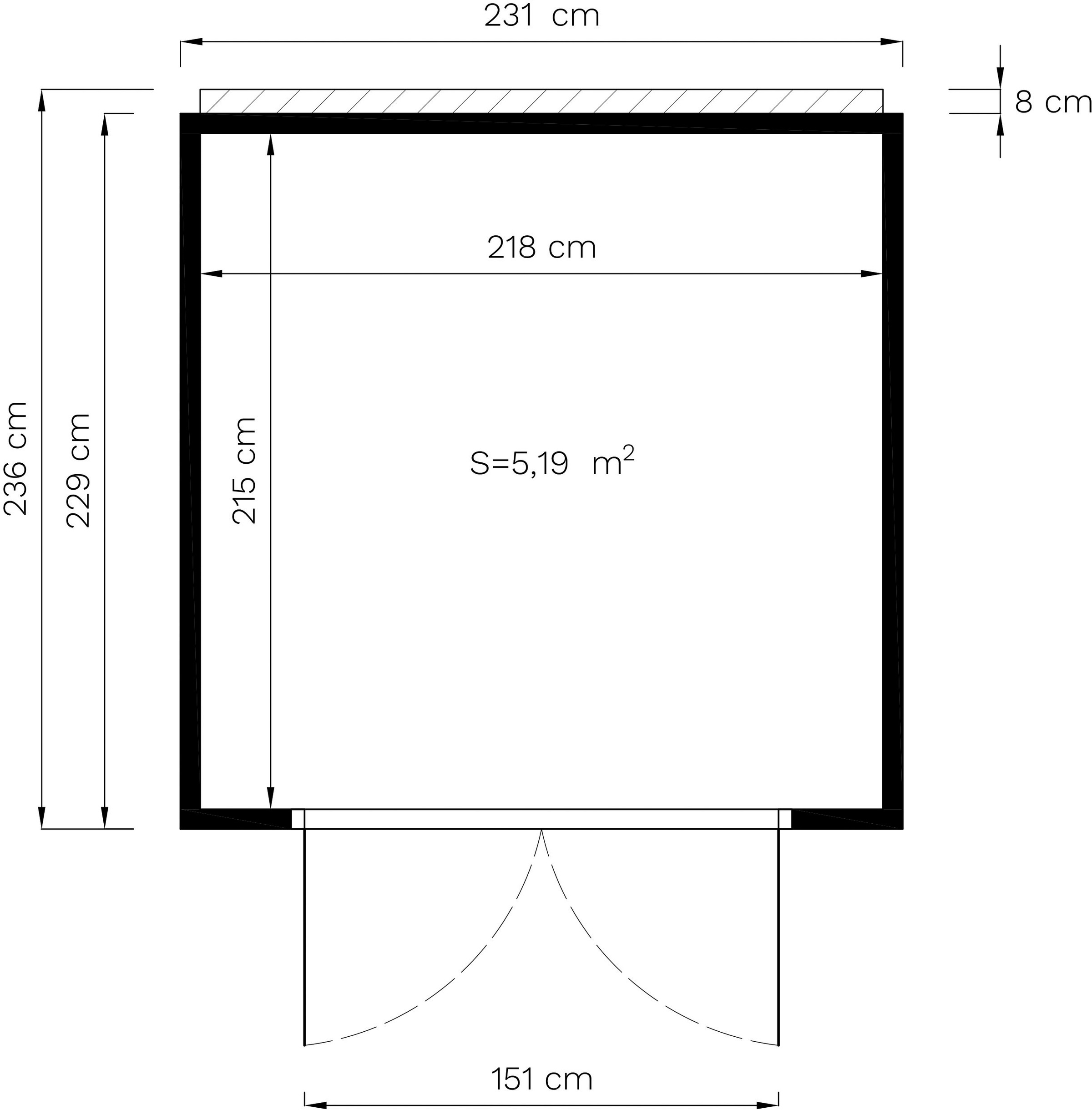 BERTILO Gartenhaus »HPL 1, in verschiedenen Farben«, Fassaden-HPL in Architekturqualität, witterungsbeständig, farbstabil