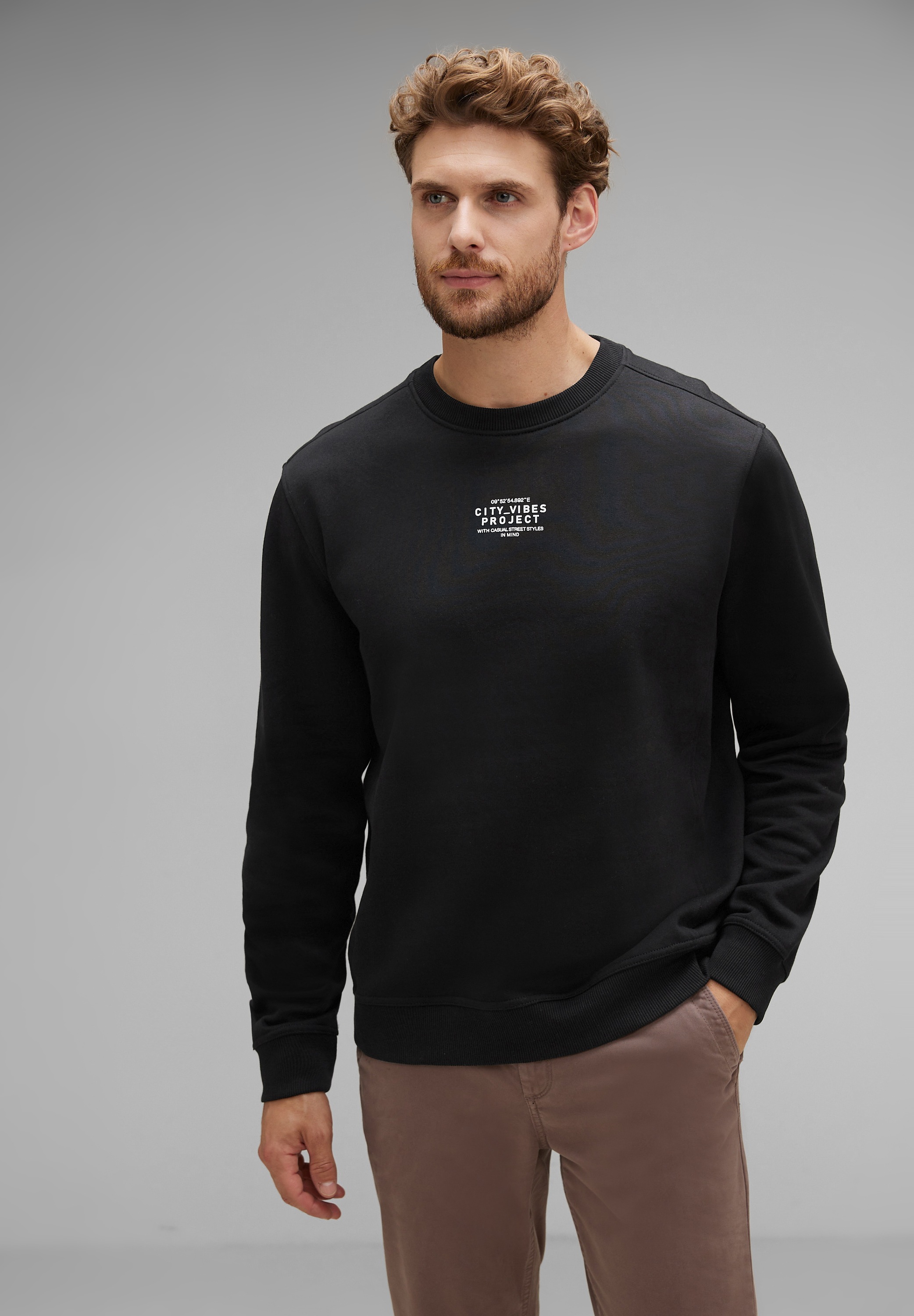 STREET ONE MEN Sweatshirt, Feel Good Fit