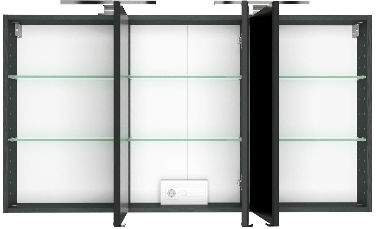 welltime Spiegelschrank »Baabe«, 120 cm breit, inkl. Beleuchtung, Schalter und Steckdose