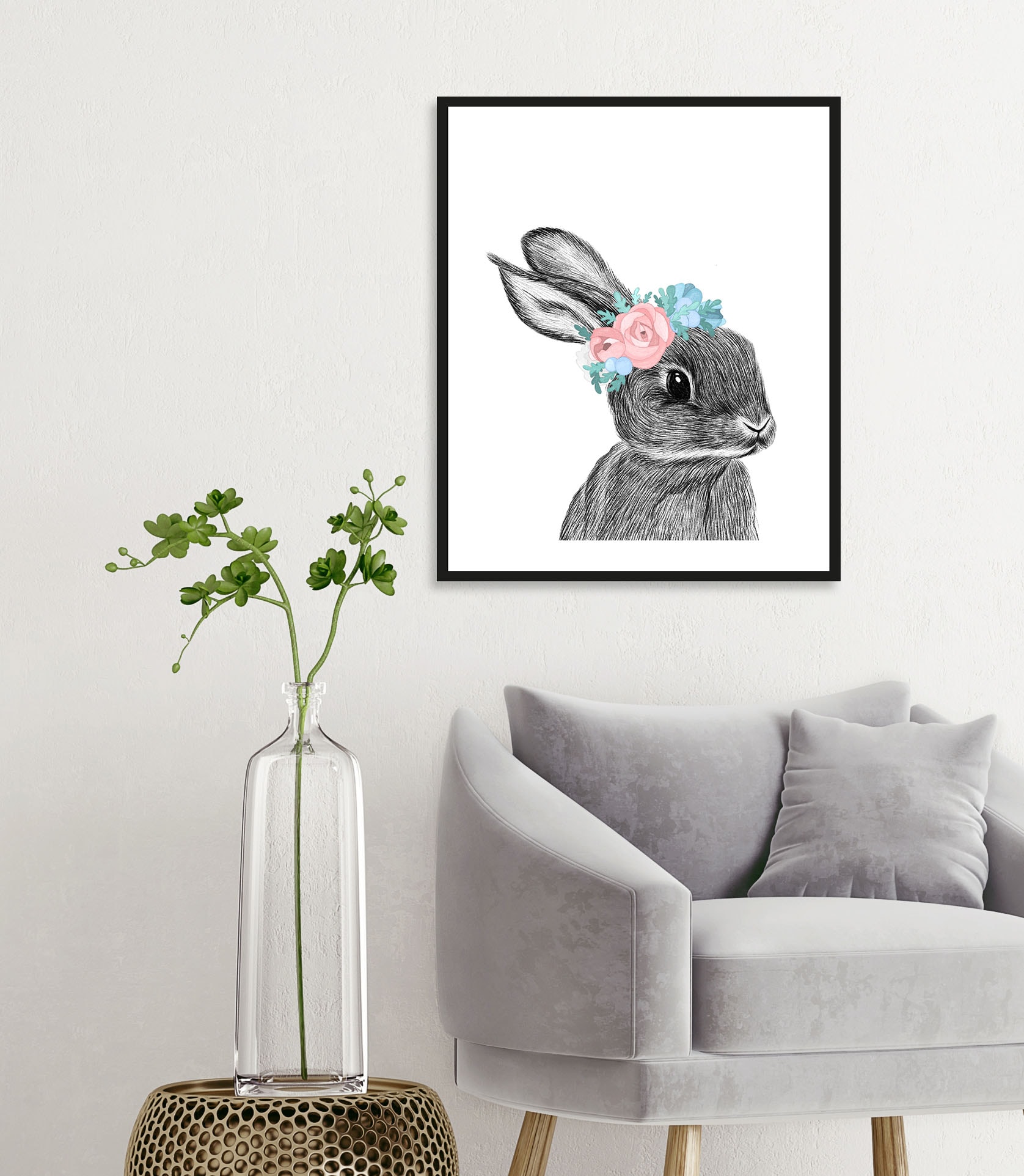 queence Bild "Albert", Hase-Hasen-Haustiere-Kunst-Ostern-Blumen, (1 St.), m günstig online kaufen