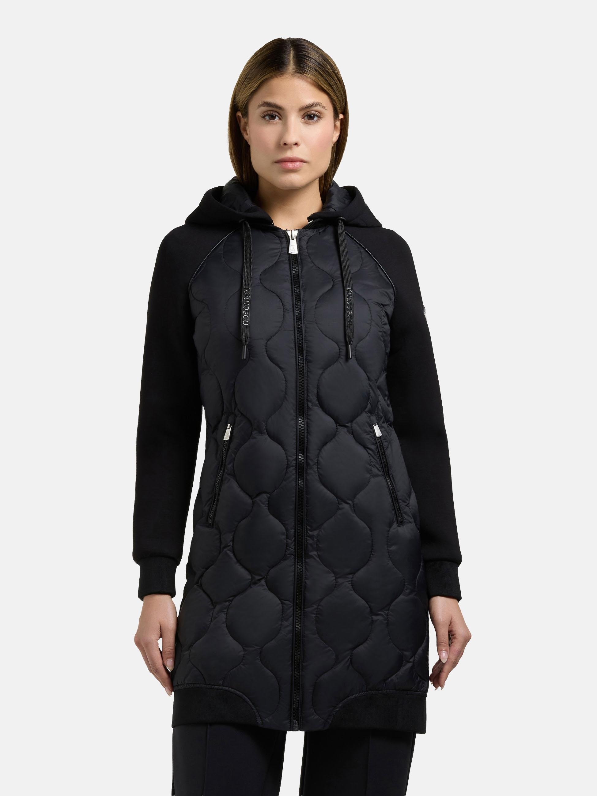khujo Kurzmantel "Nora" Materialmix-Mantel mit abnehmbarer kapuze