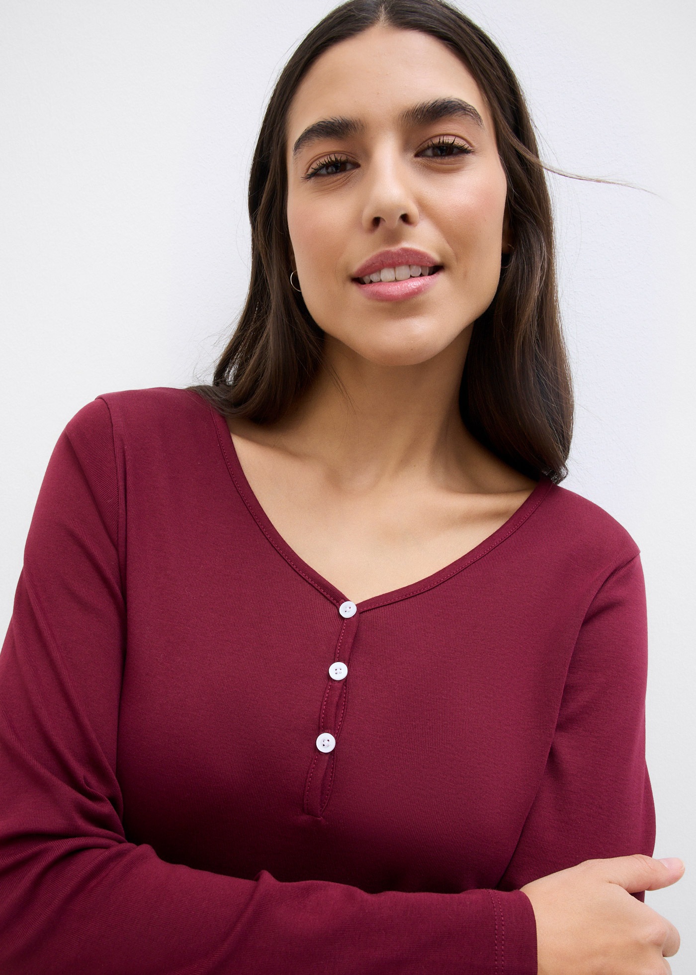 Thumbnail - bonprix Langarmshirt 1 schmale Passform, Langarm, für Frühling und Sommer, aus Baumwolle