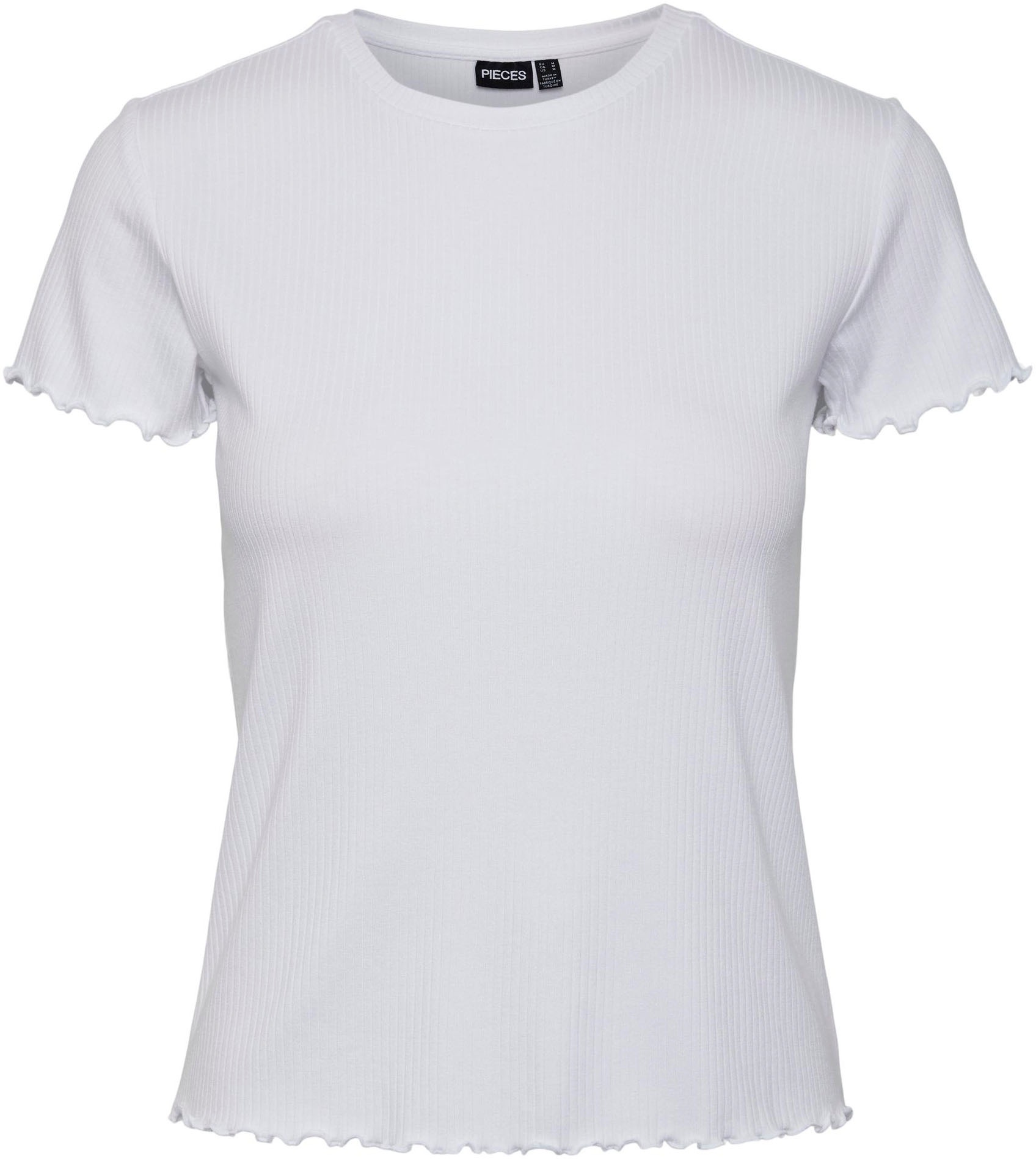 pieces Kurzarmshirt »PCNICCA SS O-NECK  TOP KAC BFD« Viskosemischung, slim fit