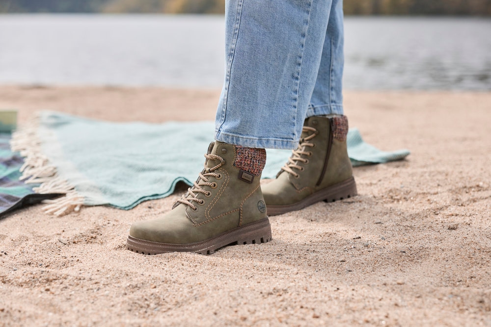 Rieker Winterboots  Schnürboots, Schnürstiefelette mit Strickrand