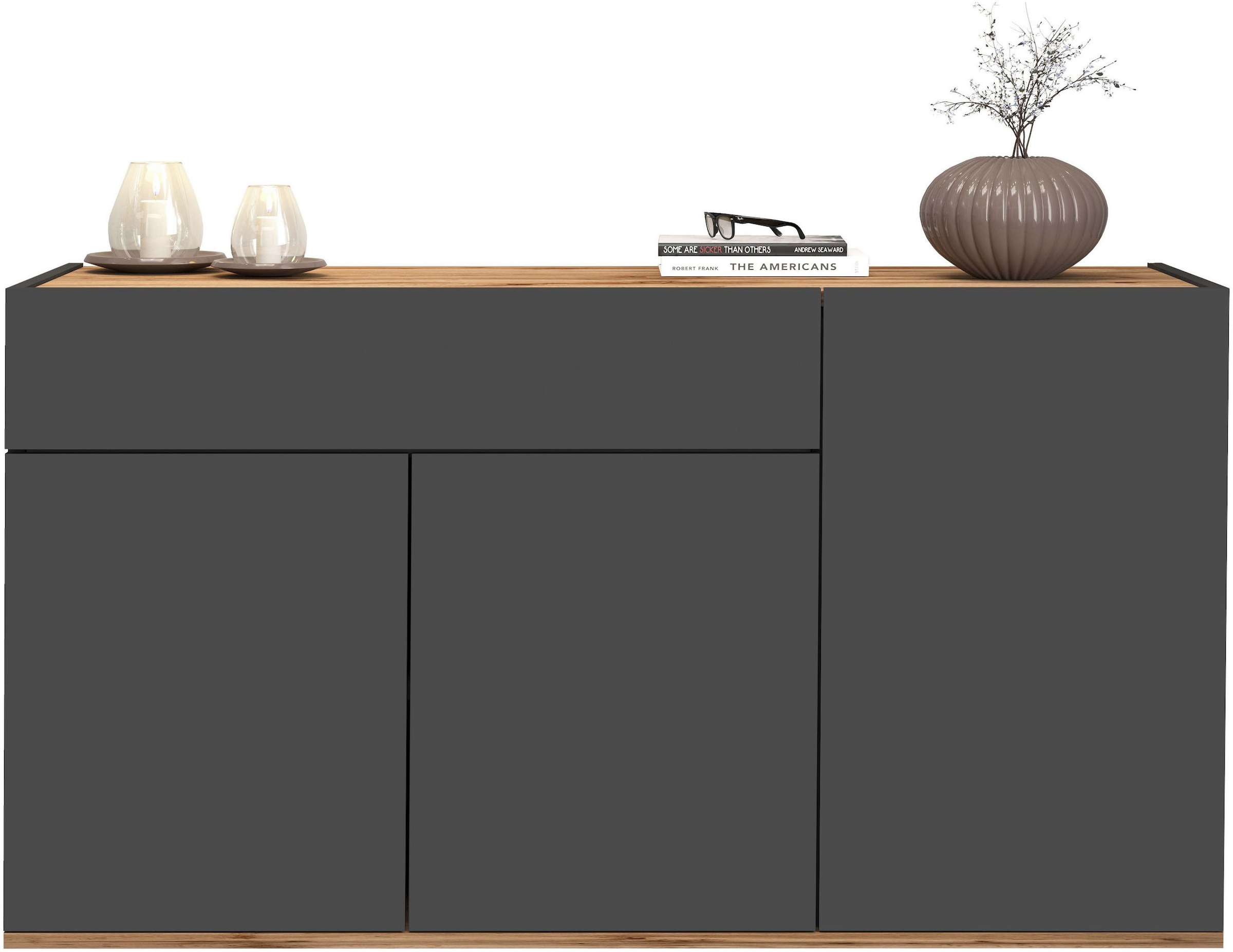 INOSIGN Sideboard »Garda, Kommode, Schrank, Kredenz«, 3 Türen, 1 Schublade, grifflos Breite 120,1 cm