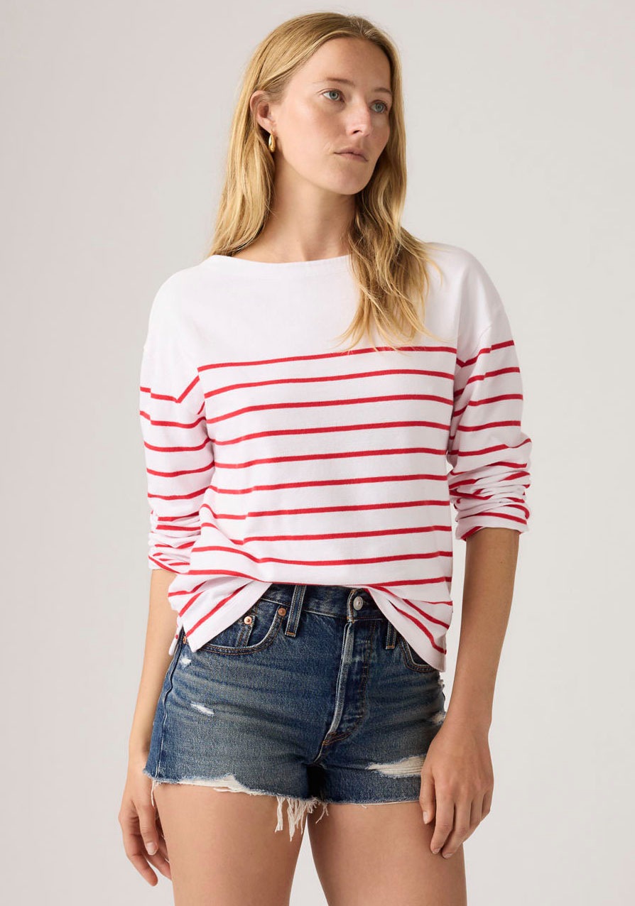Levis Langarmshirt "MARIN STRIPE TOP" Saum mit kurzen Seitenschlitzen günstig online kaufen