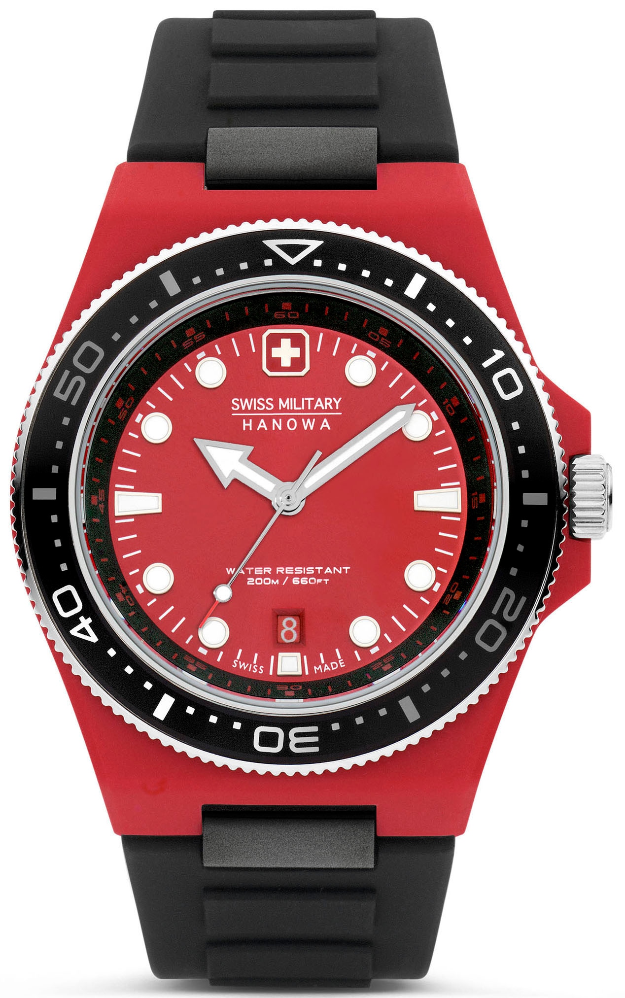 Swiss Military Hanowa Quarzuhr »OCEAN PIONEER, SMWGN0001183«, Armbanduhr, Herrenuhr, Schweizer Uhr, Swiss Made, Datum, Saphirglas