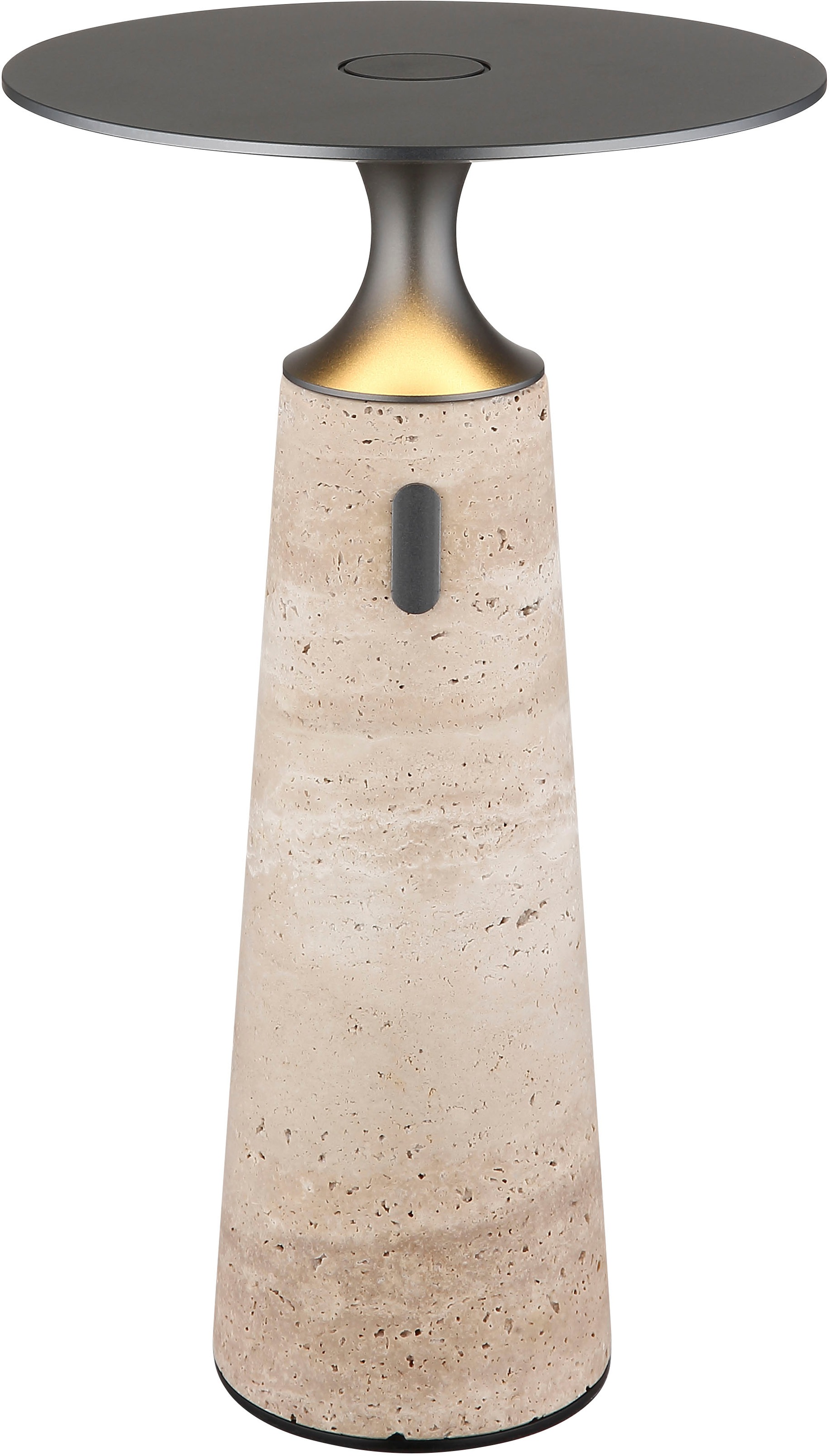 GLOBO LIGHTING LED Tischleuchte »TRAVERTIN« LED-Modul 1 Stk. Warmweiß Travertinstein Sockel
