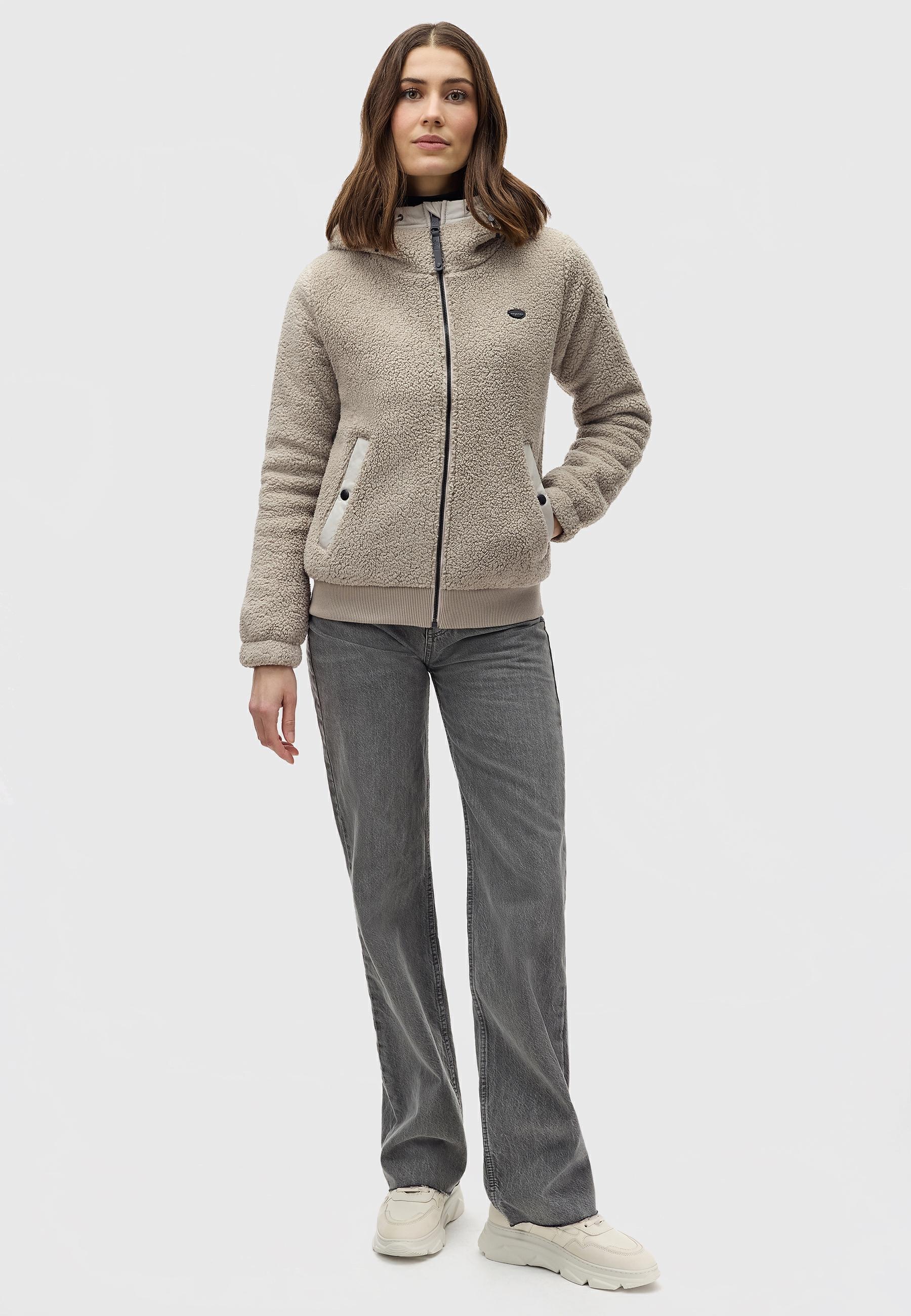 Ragwear Outdoorjacke »Cousy Short«, mit Kapuze, flauschige Übergangsjacke mit Teddyfell und Kapuze