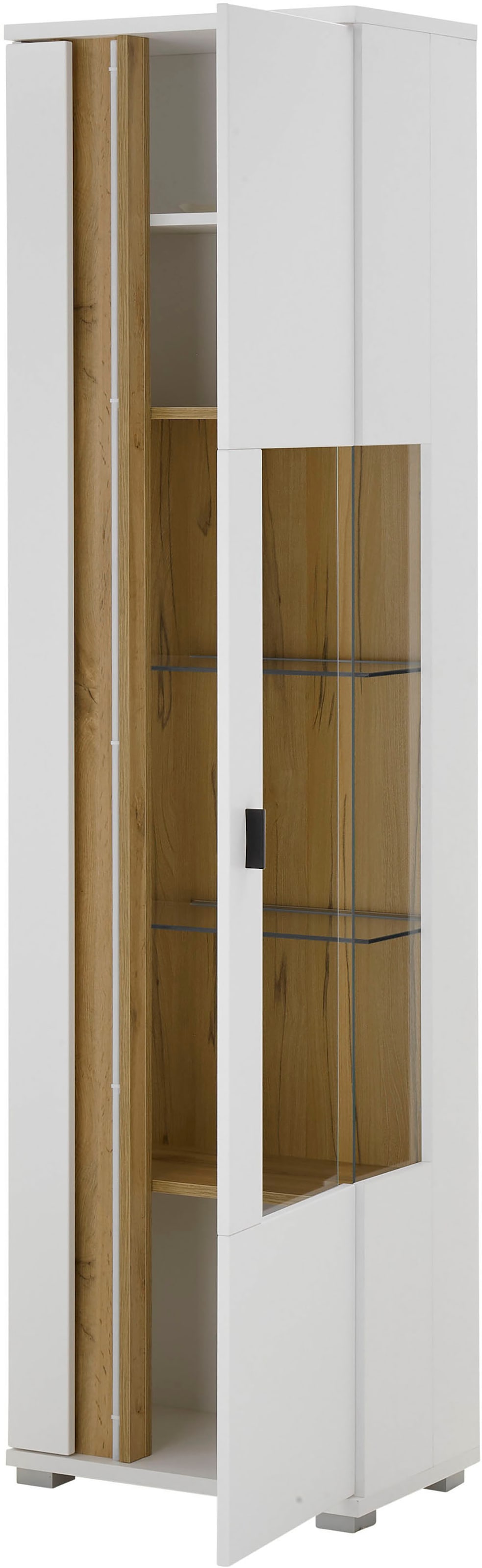 INOSIGN Vitrine »LONG ISLAND«, (1 St.), in moderner Trendfarbe,inklusive senkrechter Beleuchtung,Breite 55 cm