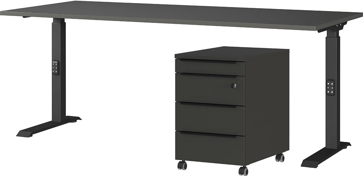 GERMANIA Büromöbel-Set "Mailand" 2 tlg. inkl. Schreibtisch und Rollcontaine günstig online kaufen