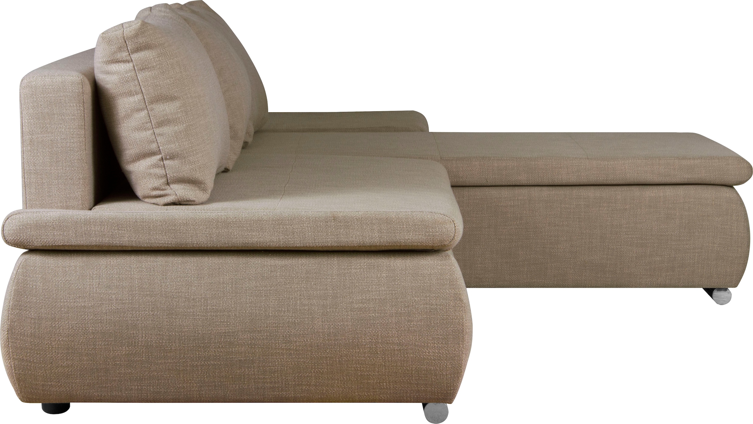 Home affaire Ecksofa »Acra L-Form«, mit Bettfunktion und Bettkasten, in Mattenoptik