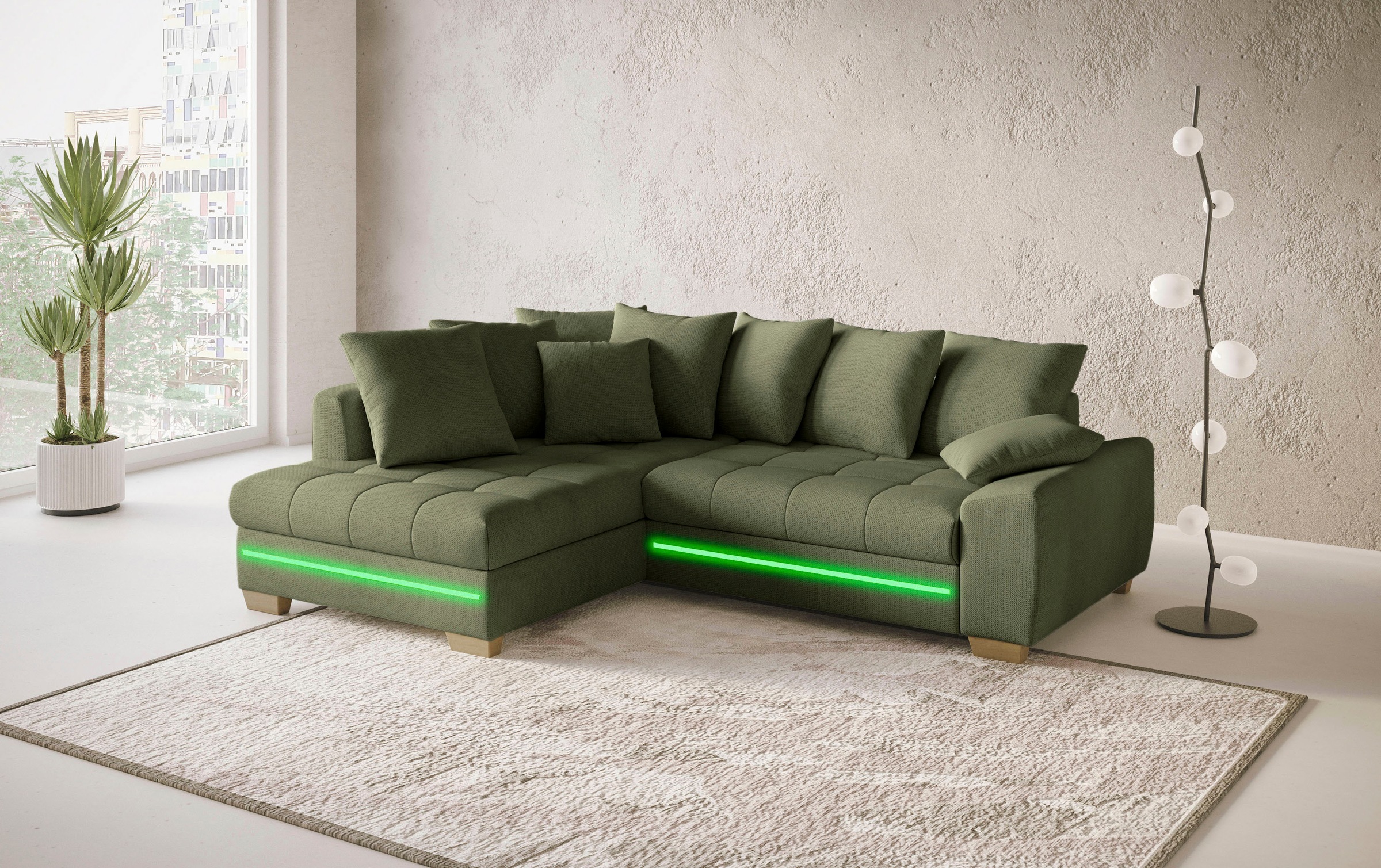 Mr. Couch Ecksofa "Nikita II, L-Form", mit Kaltschaum, RGB-LED Beleuchtung, günstig online kaufen
