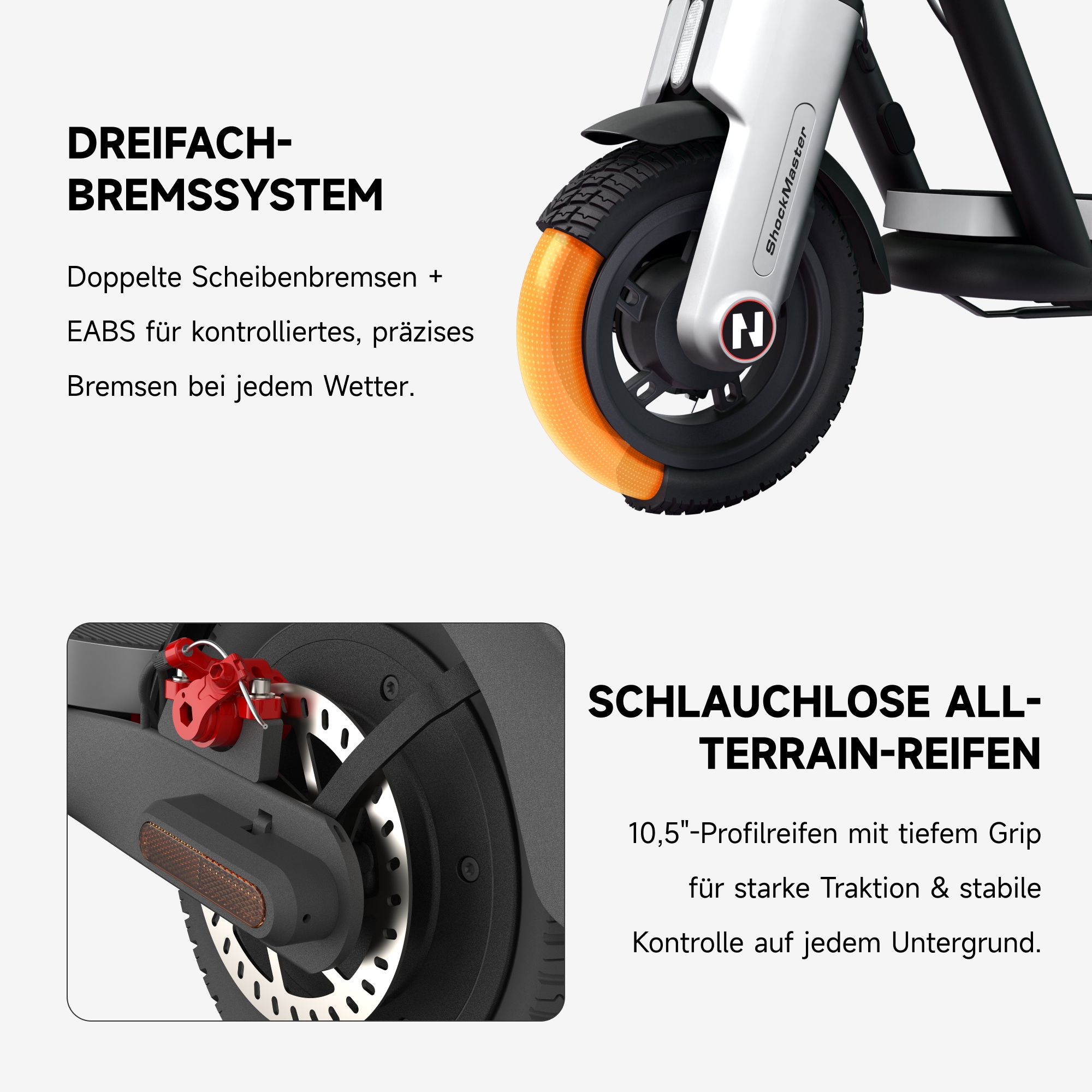 NAVEE E-Scooter »N65i II  Electric Scooter« 20 km/h 70 km Frontlicht, Bremslicht, Blinker, Bluetooth, Find‑My