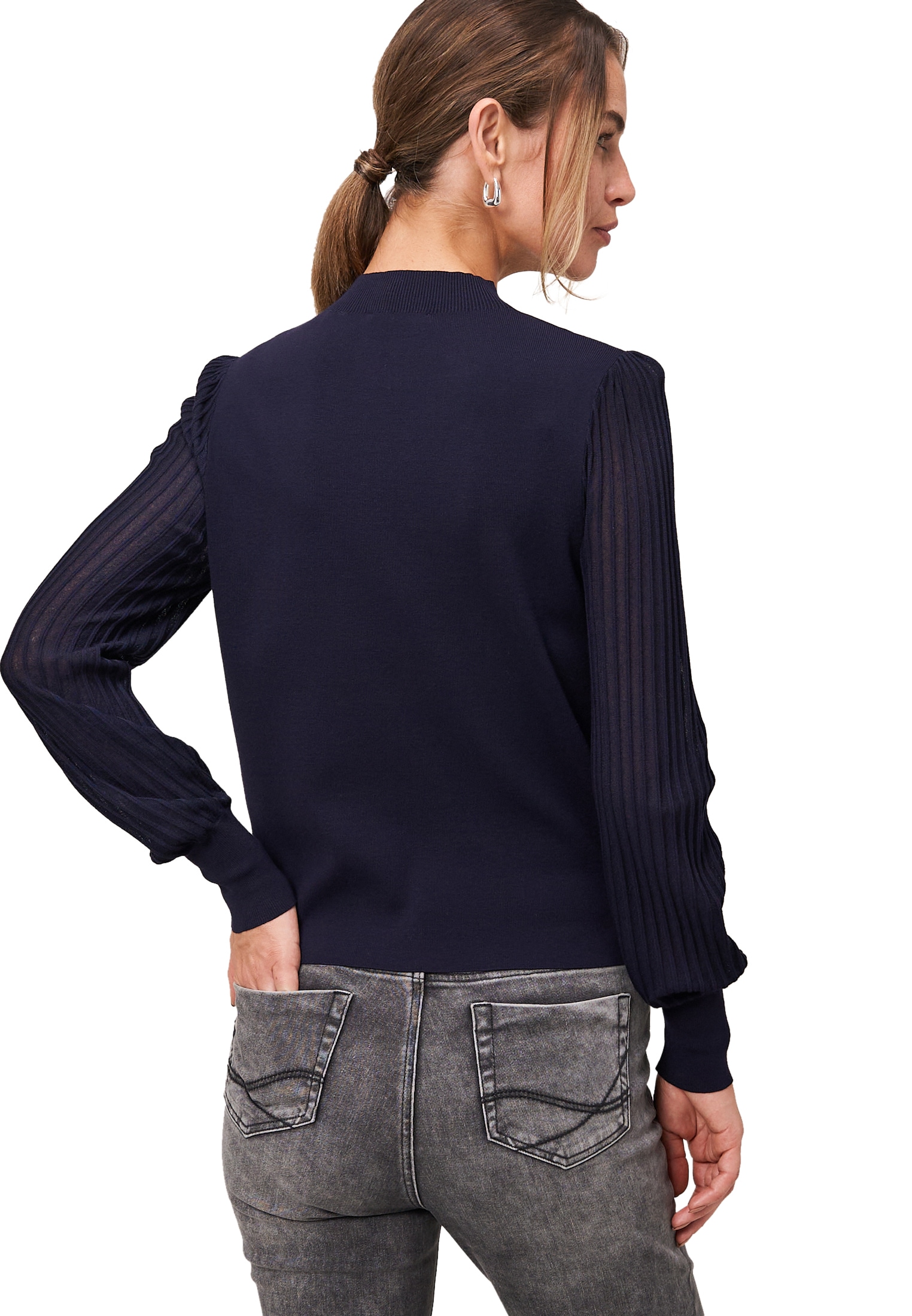 Zero Strickpullover »zero Damen Strickpullover mit transparenten Ärmeln«, (1 tlg.), weiteres Detail