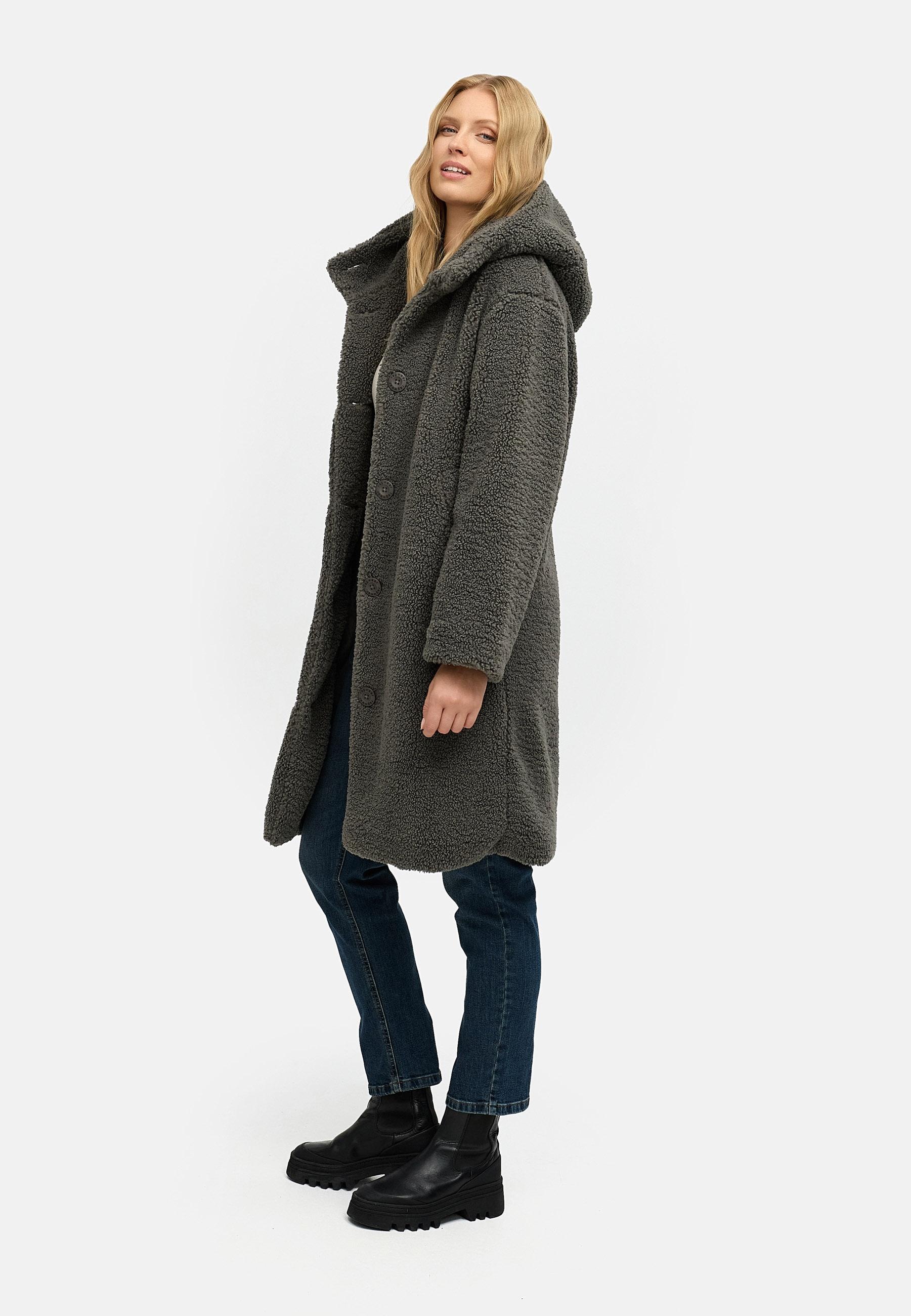 Ragwear Langmantel »Joonie YOUMODO«, Langer Plüschmantel mit Kapuze