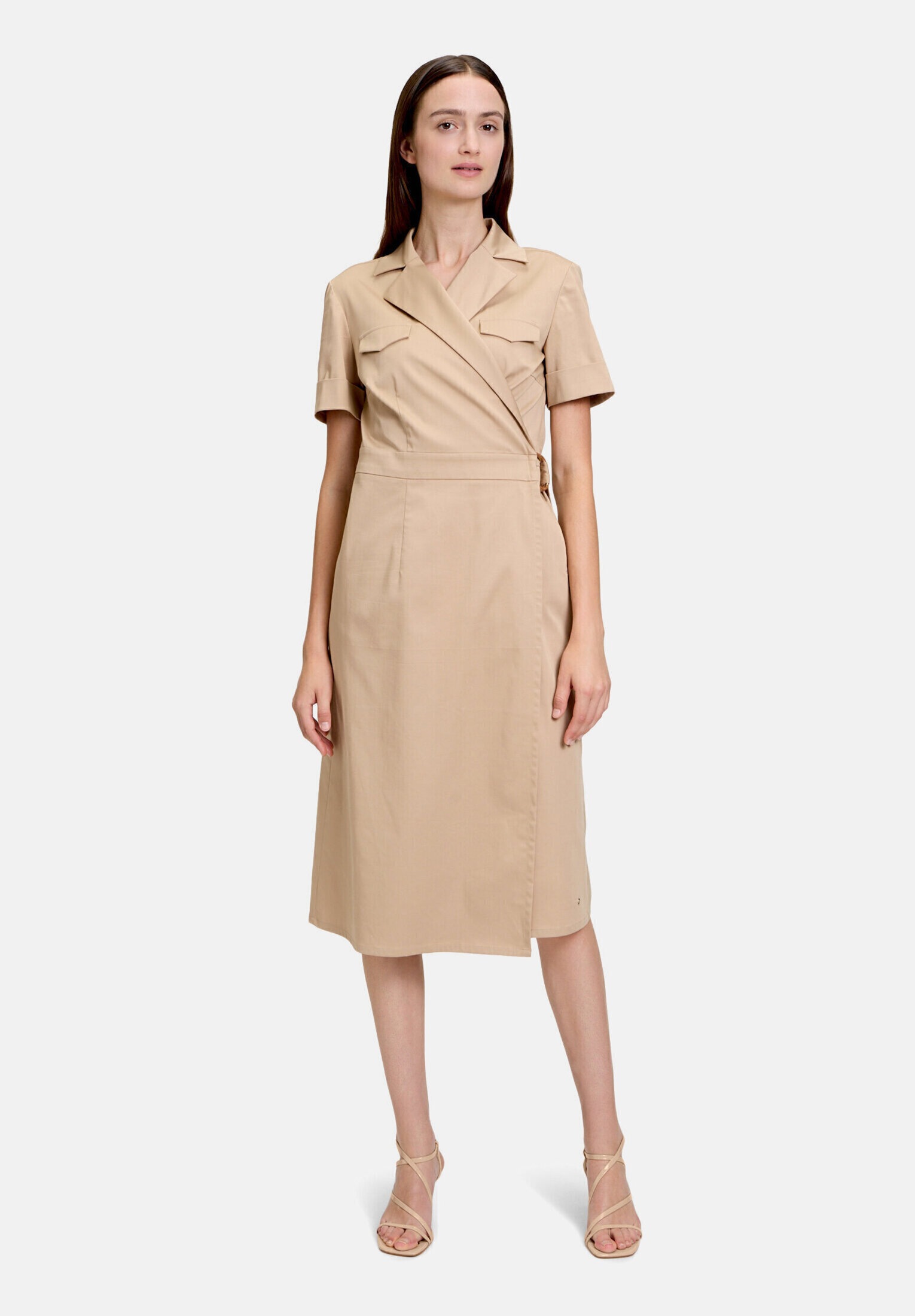 Betty&Co Wickelkleid »Damen mit Kragen« Nahttasche Schnallen