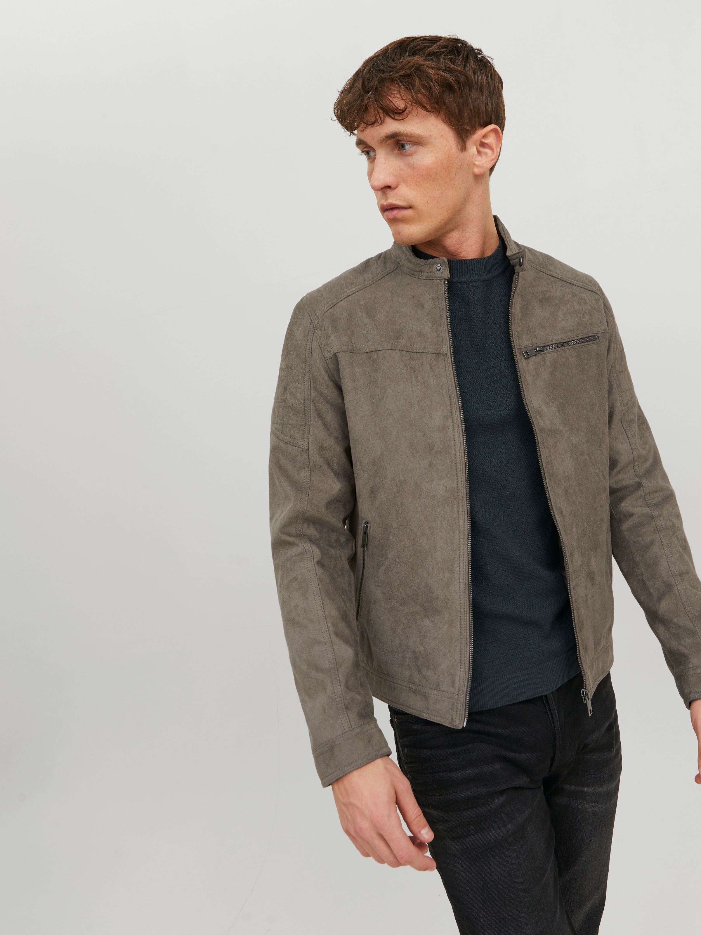 Jack & Jones Lederimitatjacke "JJEROCKY in Kunstlederoptik mit Reißverschlu günstig online kaufen