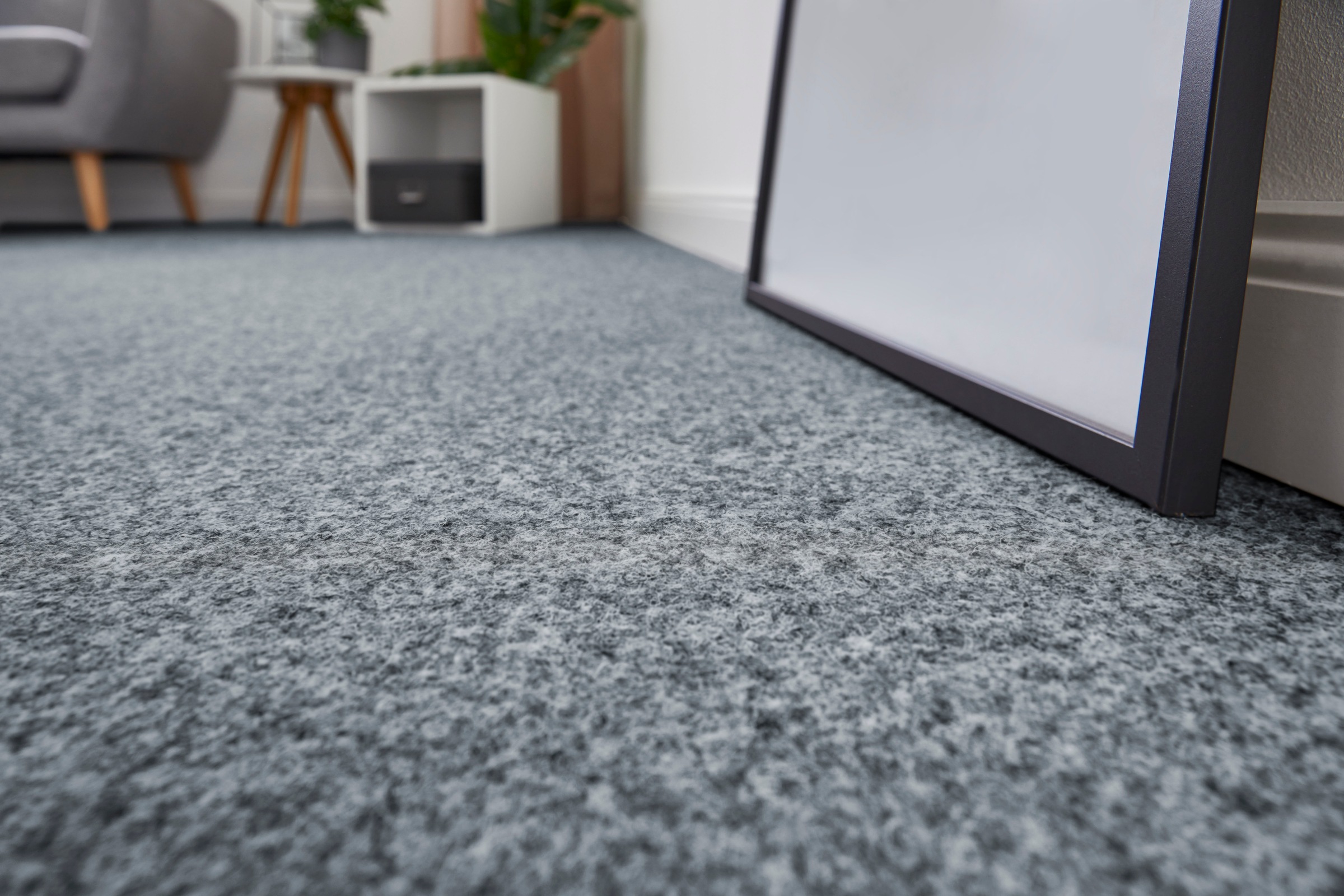 Teppichboden ANDIAMO "Invita, Nadelvlies, Gesamthöhe 5 mm, Made in Belgium", grau (stahl), B:200cm L:350cm, Kunstfaser, Teppiche, melierte Optik, Breite 200 cm oder 400 cm, robust & strapazierfähig