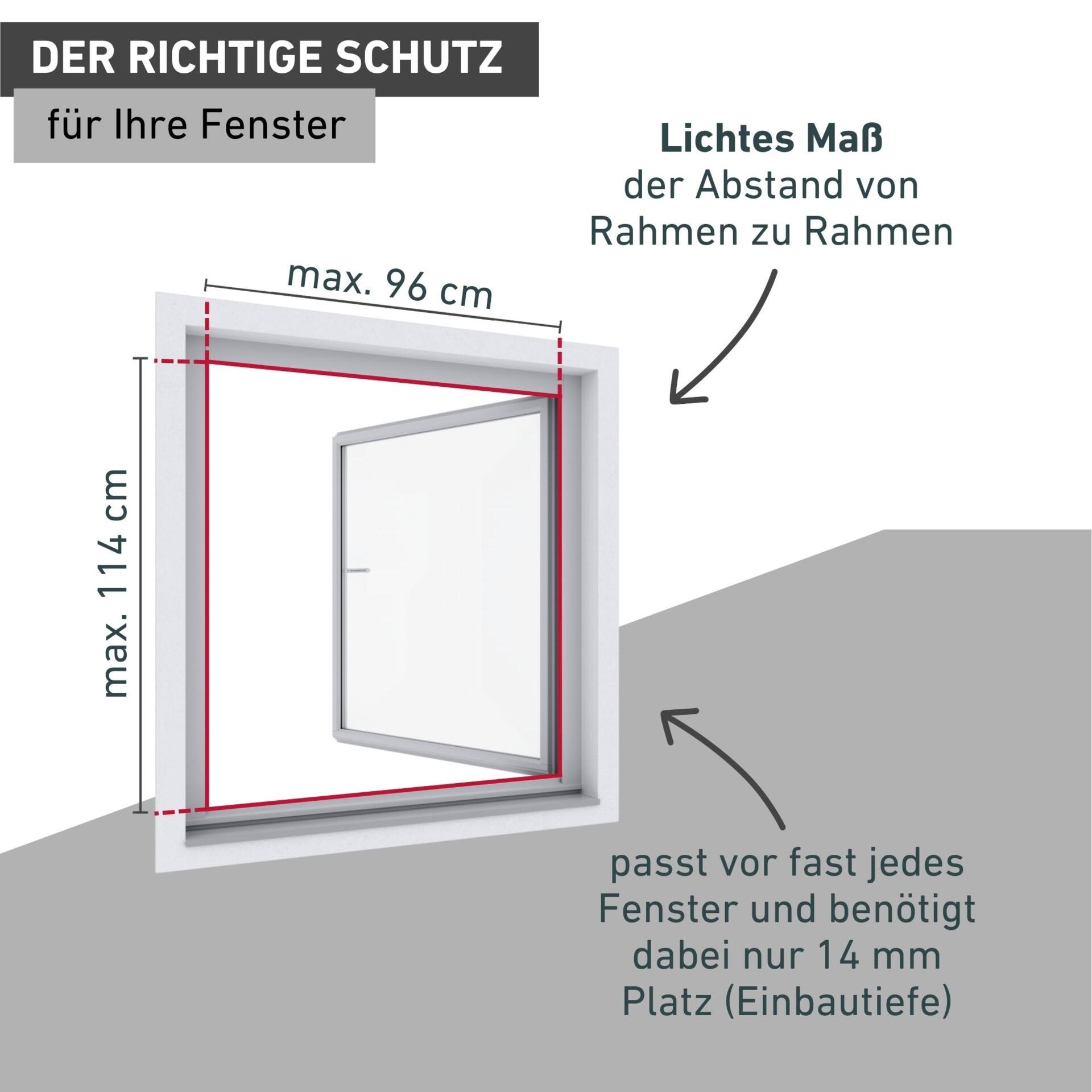 Windhager Insektenschutz-Fensterrahmen »Expert aus starkem Fiberglasgewebe, Insektenschutzgitter für Fenster« Fliegengitter in weiß, anthrazit erhältlich, 100x120cm, ohne bohren