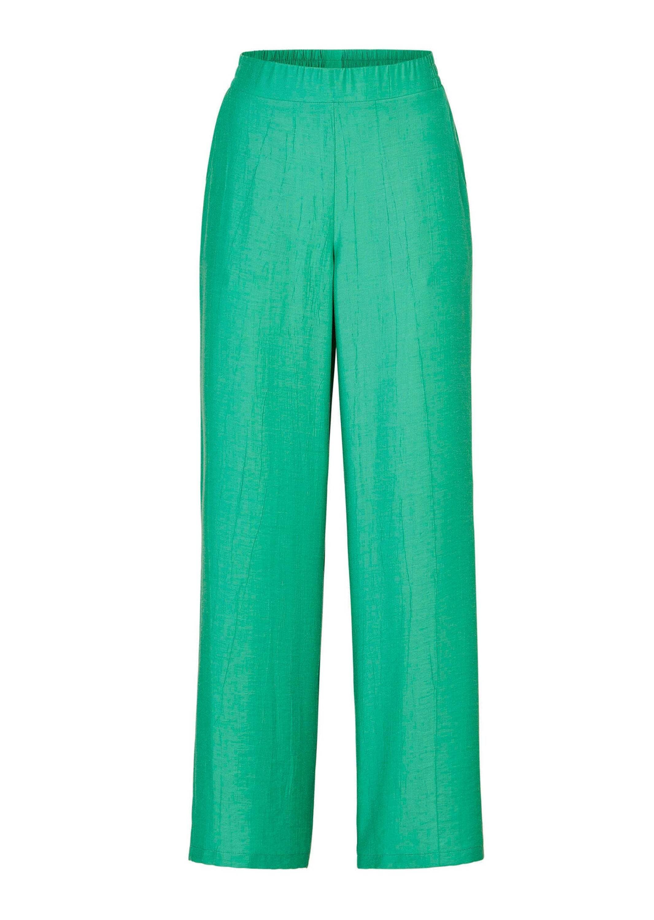 GOLDNER Schlupfhose "Kurzgröße Elegante Stoffhose mit Teildehnbund" Vorne glatter Bund, weite Beinform