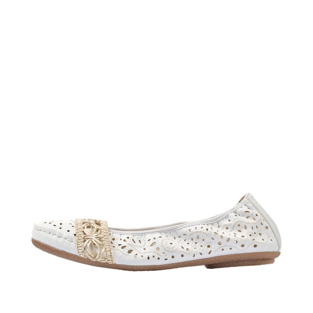 Rieker Ballerina  Slipper, Flache Schuhe mit Rundum-Gummizug