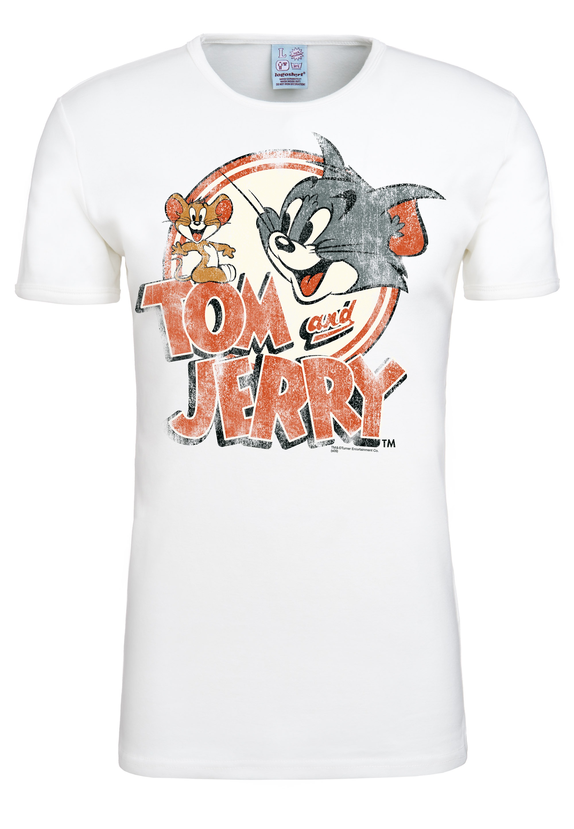 T-Shirt LOGOSHIRT "Tom & Jerry - Logo", Herren, Gr. XL, bunt, 100% Baumwolle, bedruckt, normal, Rundhals, Shirts T-Shirt, mit Tom & Jerry-Print 3