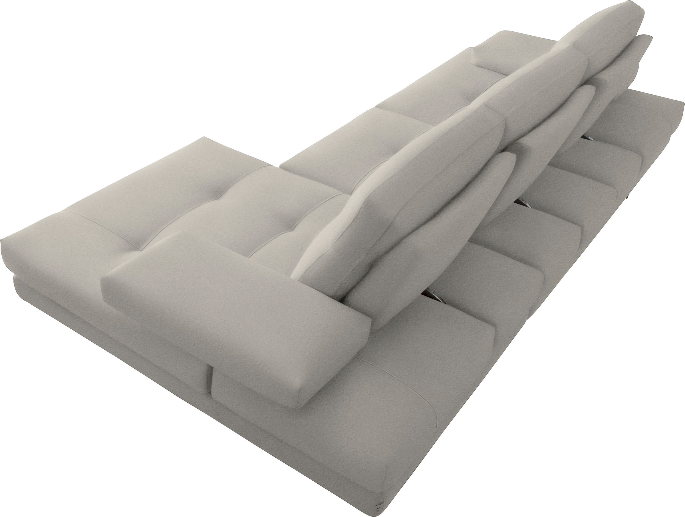 Ecksofa CALIA ITALIA "Toby Wing, B/T: 278/153 cm, Designsofa mit hohem Sitzkomfort, L-Form", weiß (tortora bull), B:278cm H:90cm T:153cm, Leder BULL (100% Leder), Sofas, Ecksofa, inklusive Sitztiefenverstellung, Füße in chrom glänzend 6