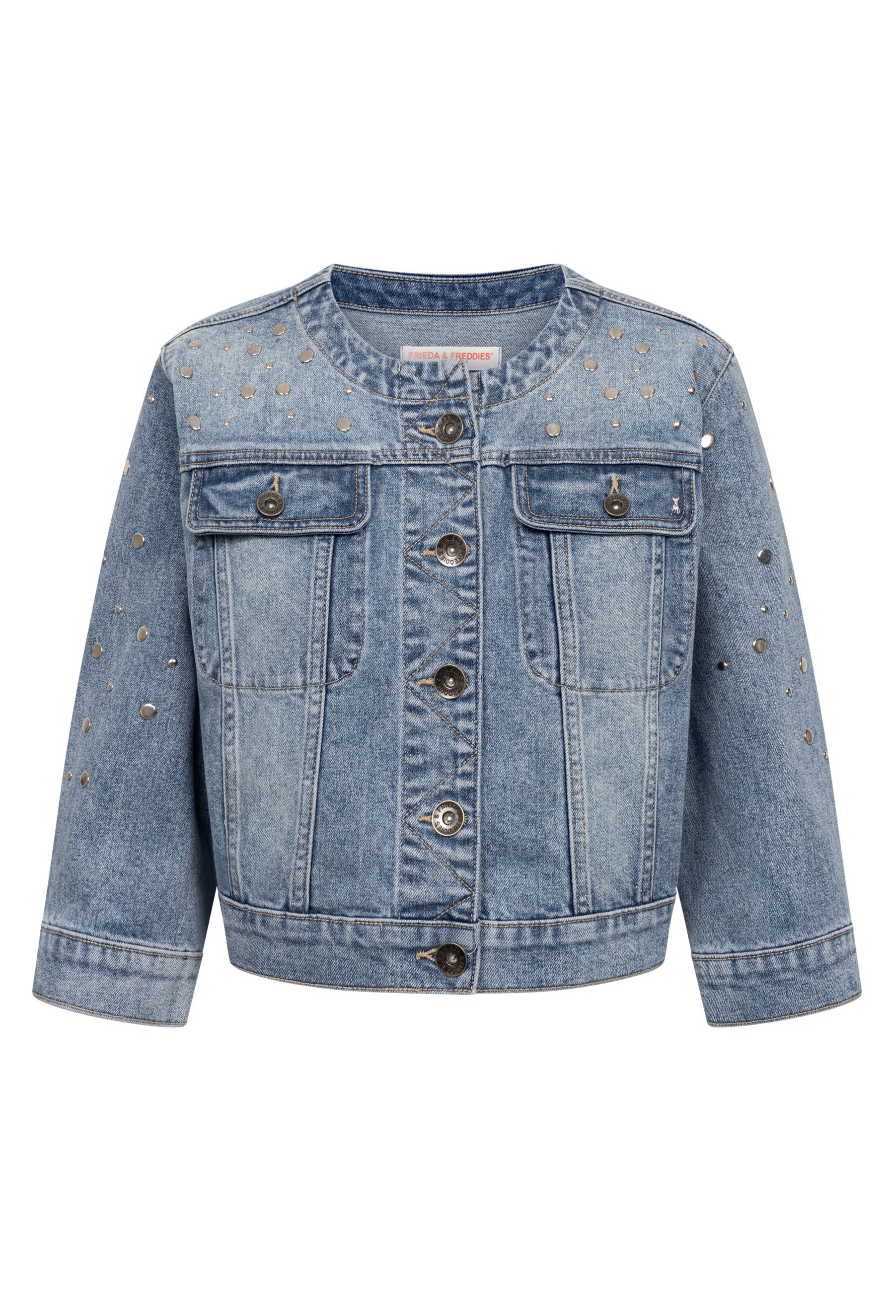 Frieda & Freddies Denim Jacket Women's Light Blue XS 2