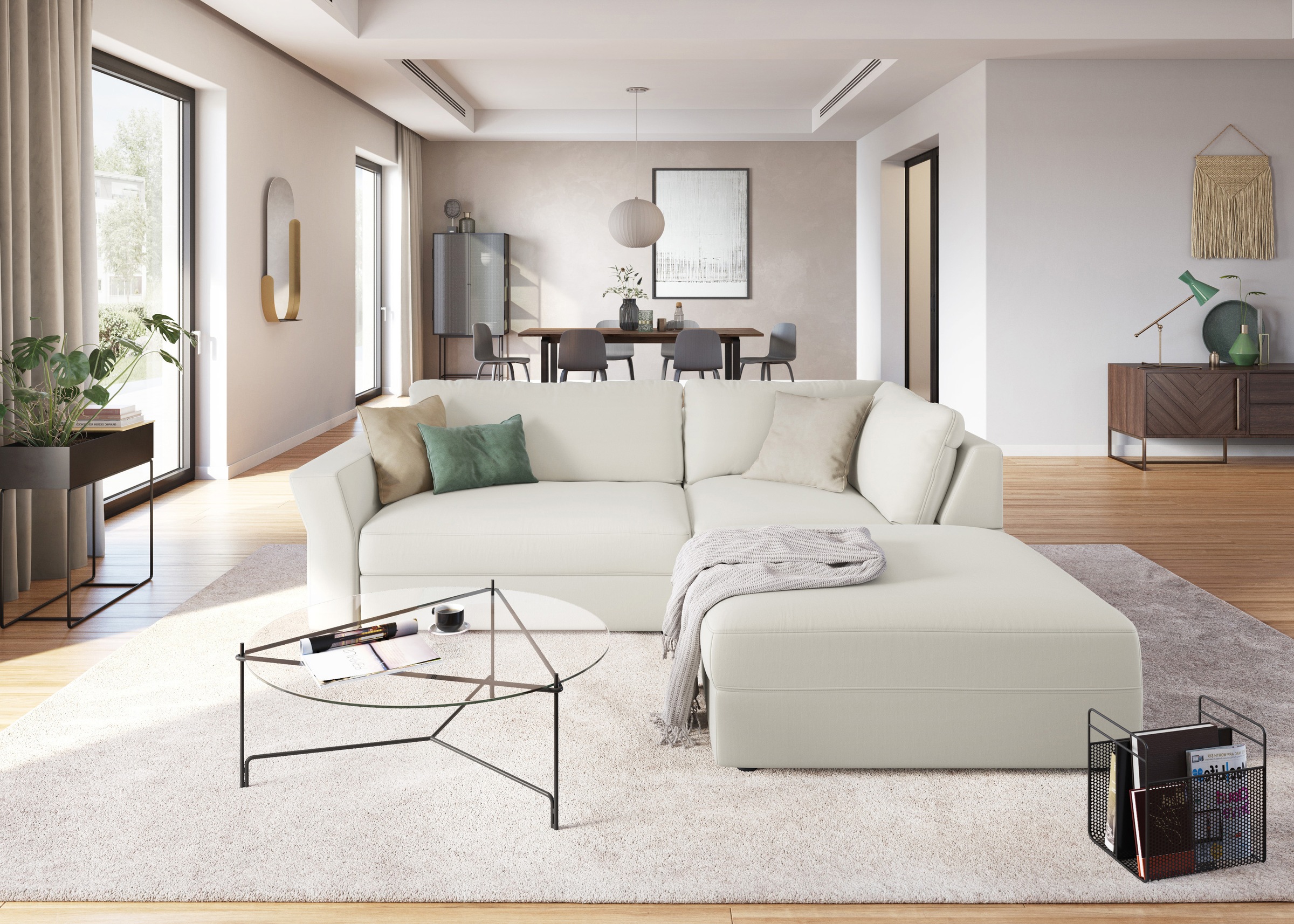 sit&more Ecksofa »Cadabra L-Form«, Breite 243 cm, inklusive Sitztiefenverstellung