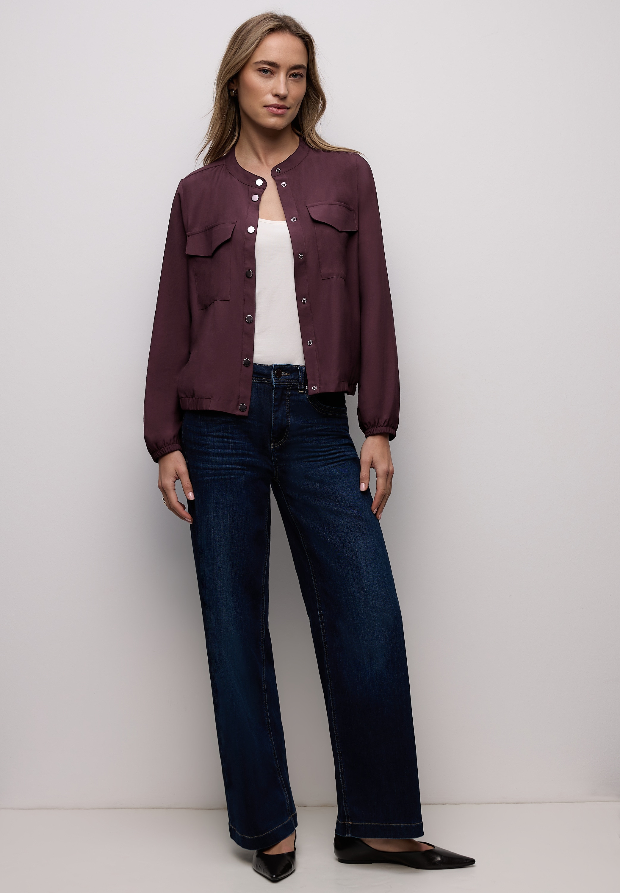 STREET ONE Langarmbluse mit Knopf Details