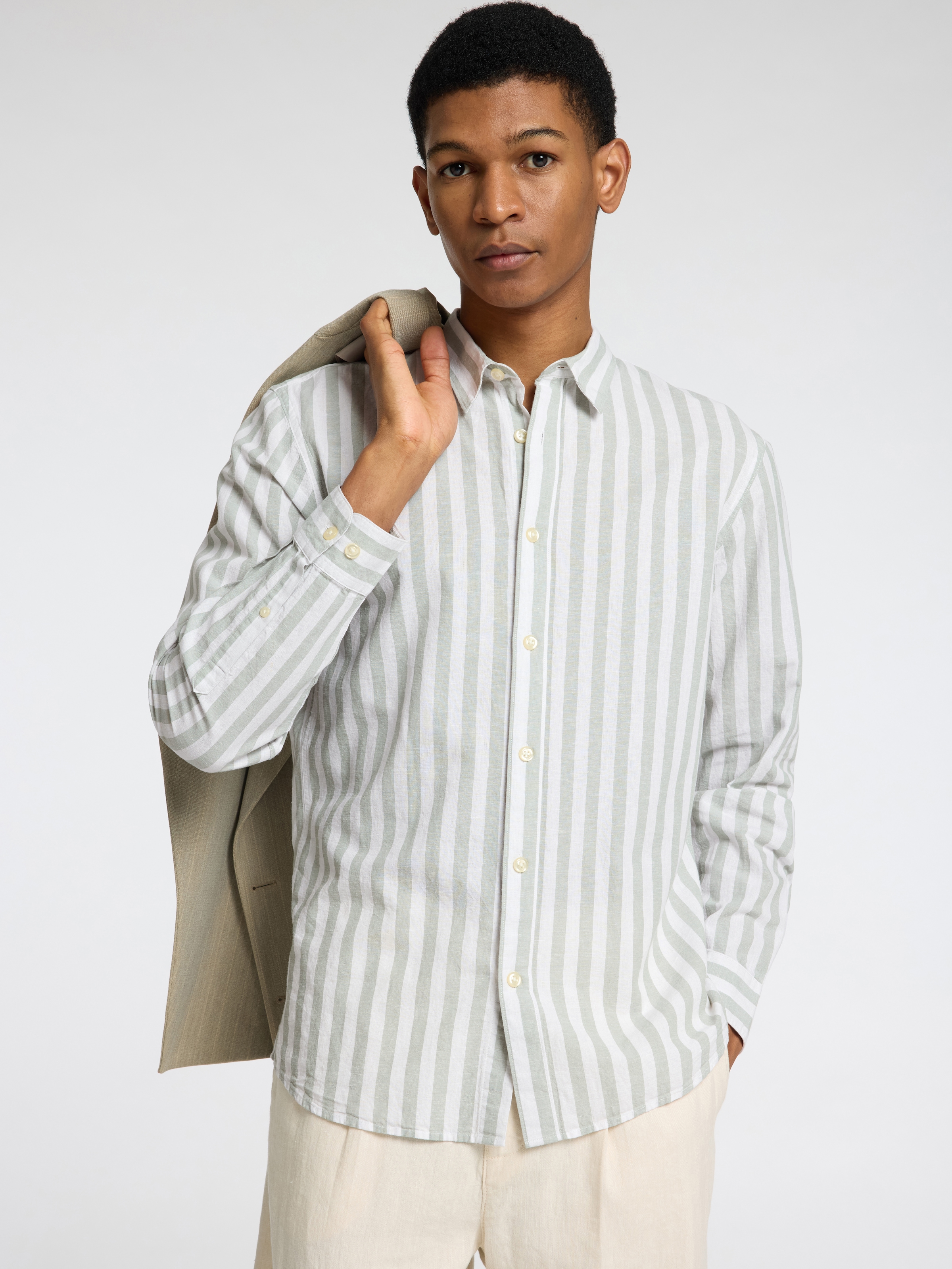SELECTED HOMME Leinenhemd »SLHSLIMNEW-LINEN SHIRT LS NOOS«, unifarben